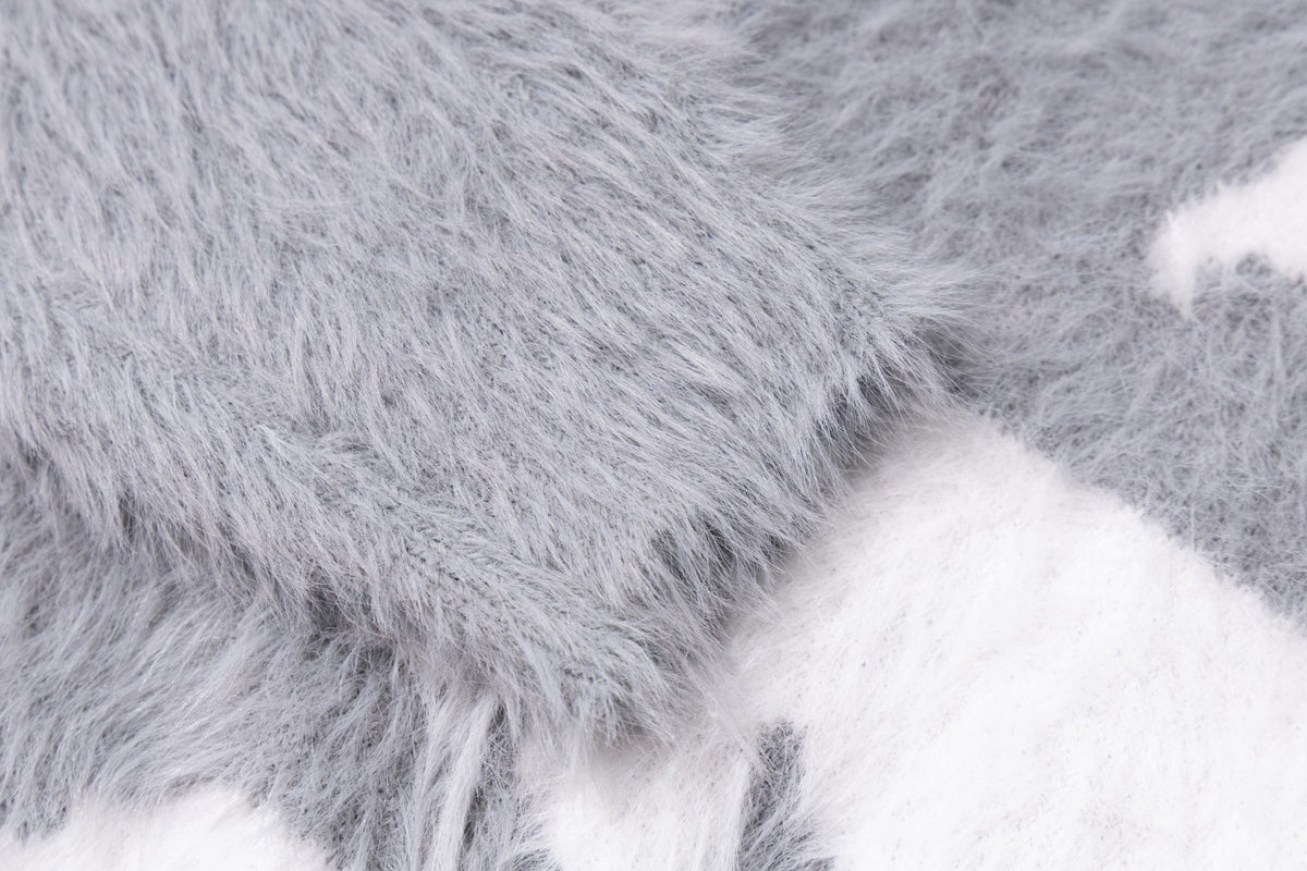Mythical Beast & Cross Graphic Fuzzy Zip-Up Hooded Sweater