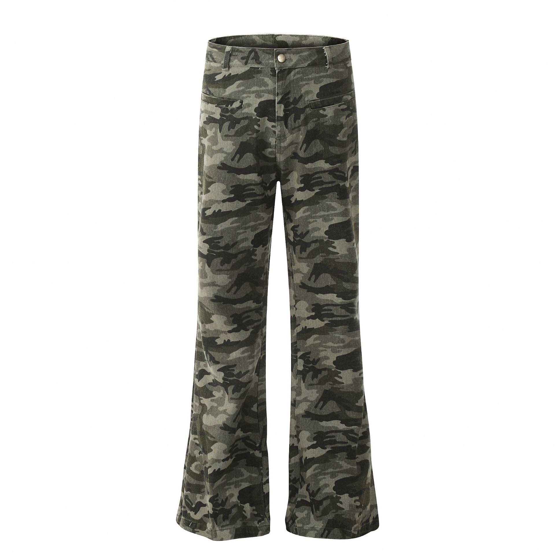 Camo Bell-Bottom Jeans