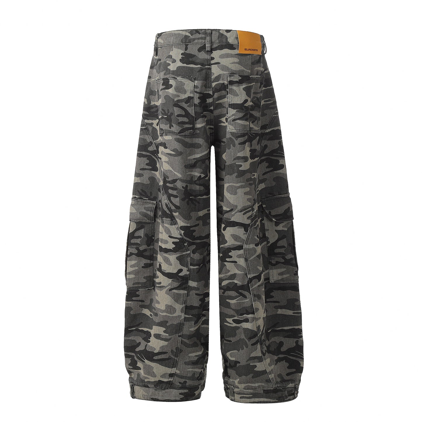 Camo Wide-Leg Cargo Pants