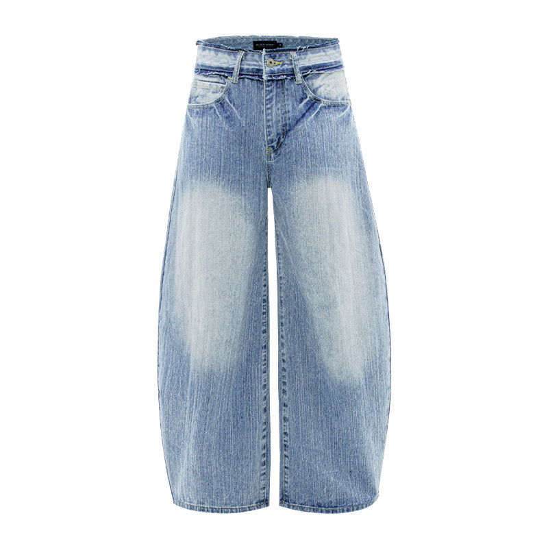 Washed Wide-Leg Jeans