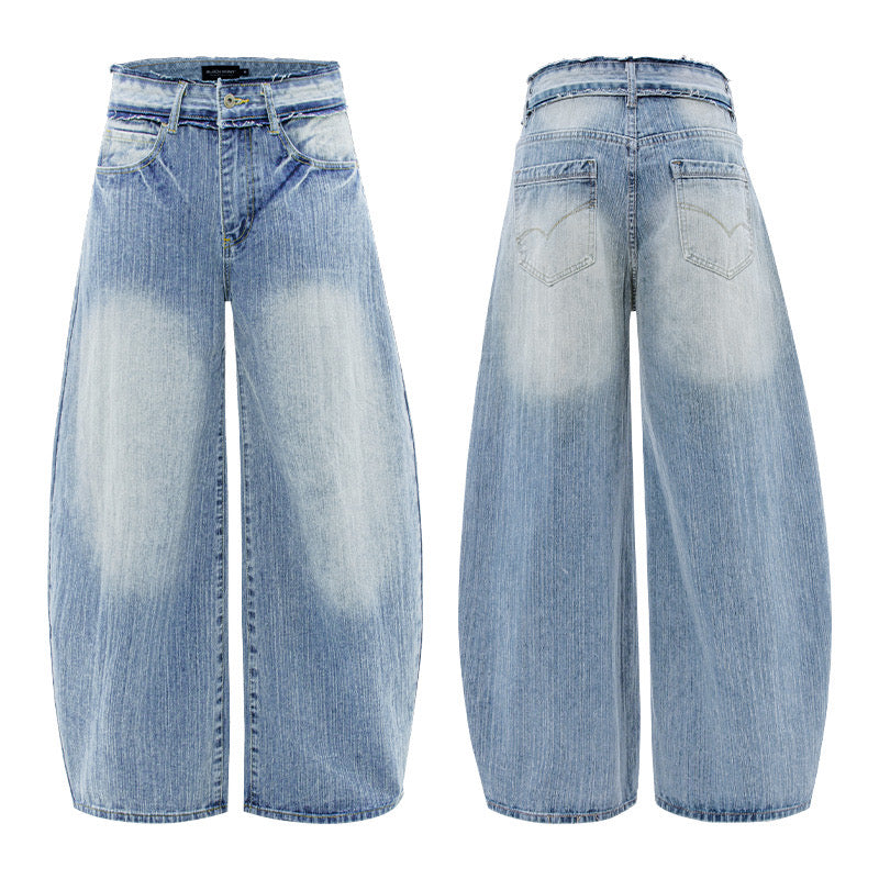 Washed Wide-Leg Jeans