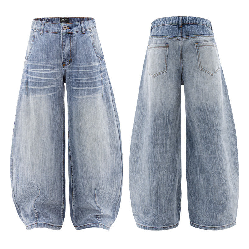 Washed Wide-Leg Jeans