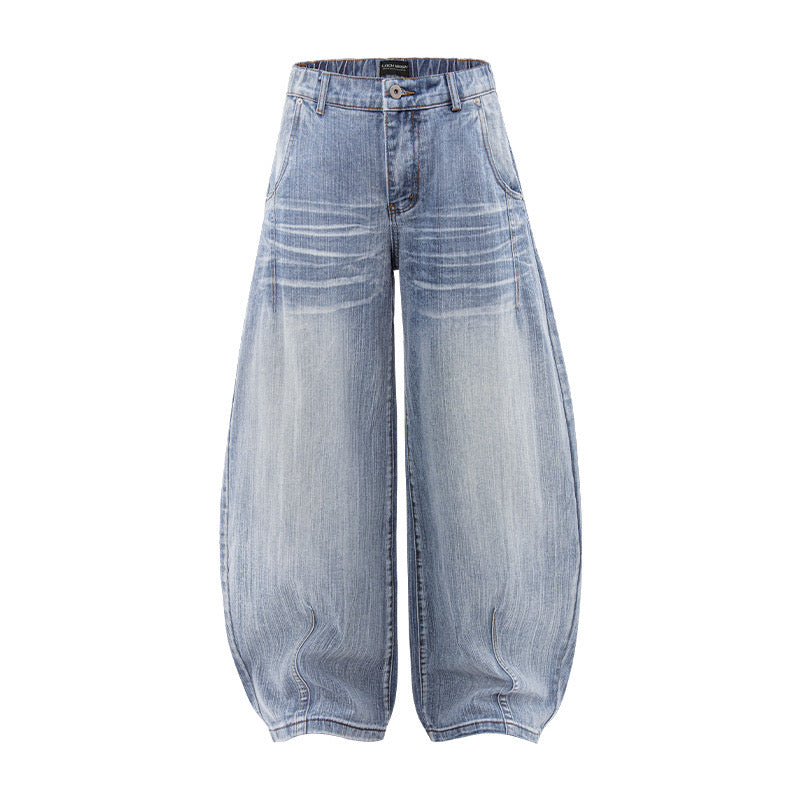 Washed Wide-Leg Jeans