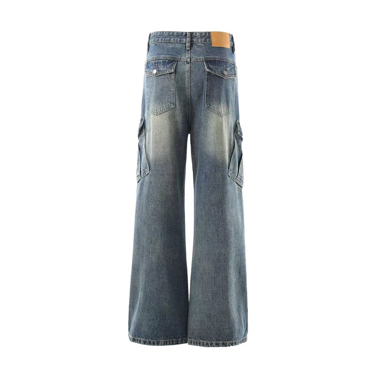 Distressed Wide-Leg Jeans