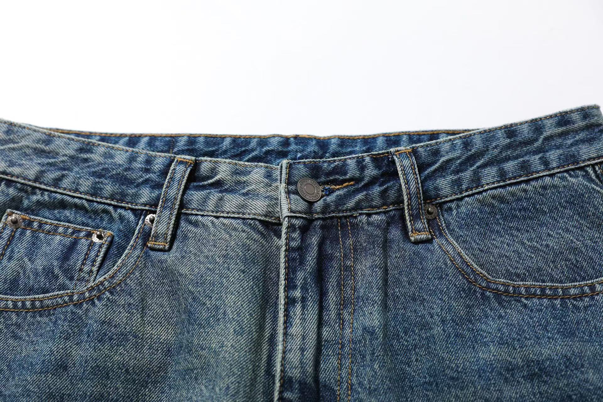 Distressed Wide-Leg Jeans