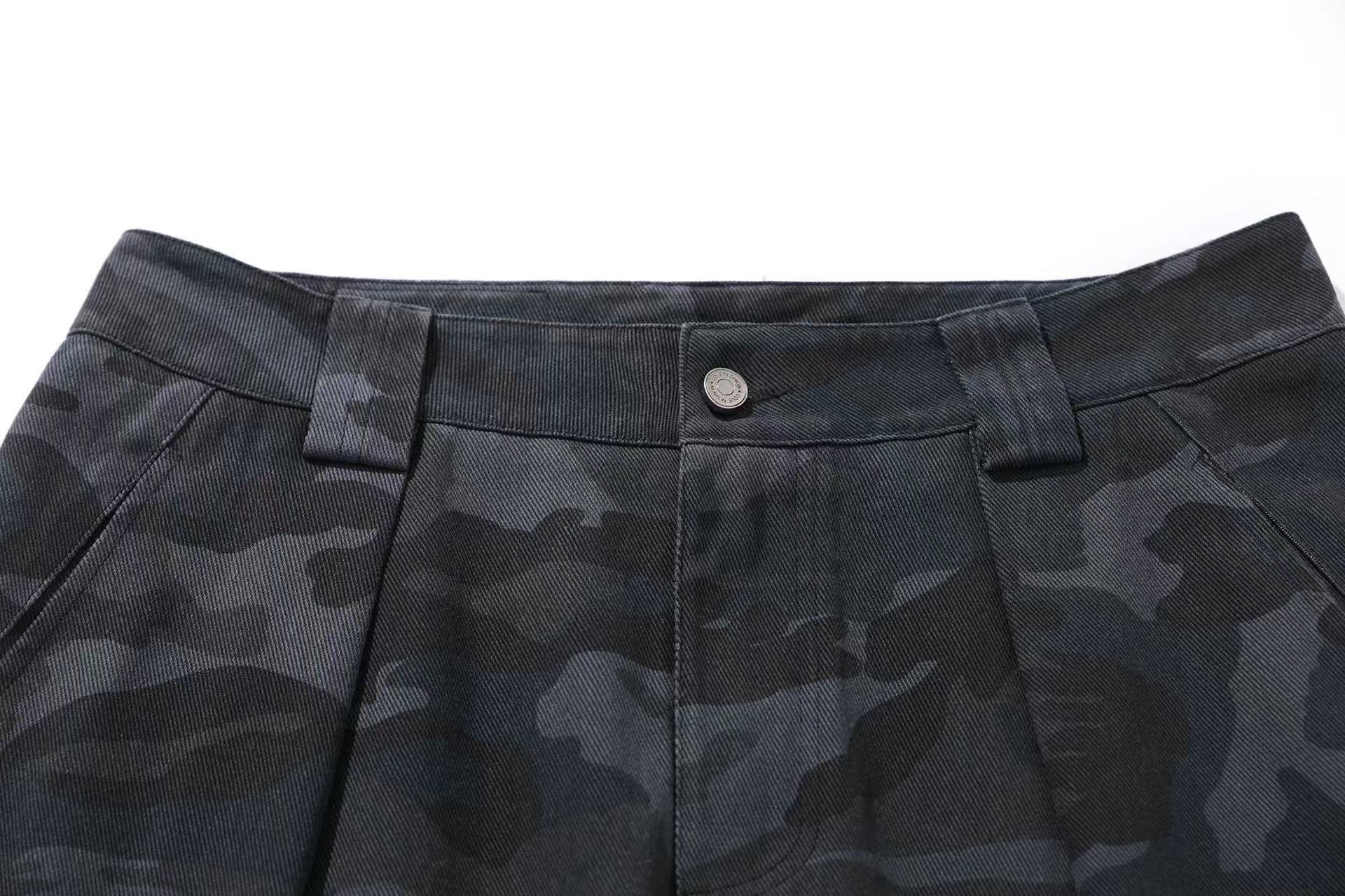 Camo Wide-Leg Cargo Pants