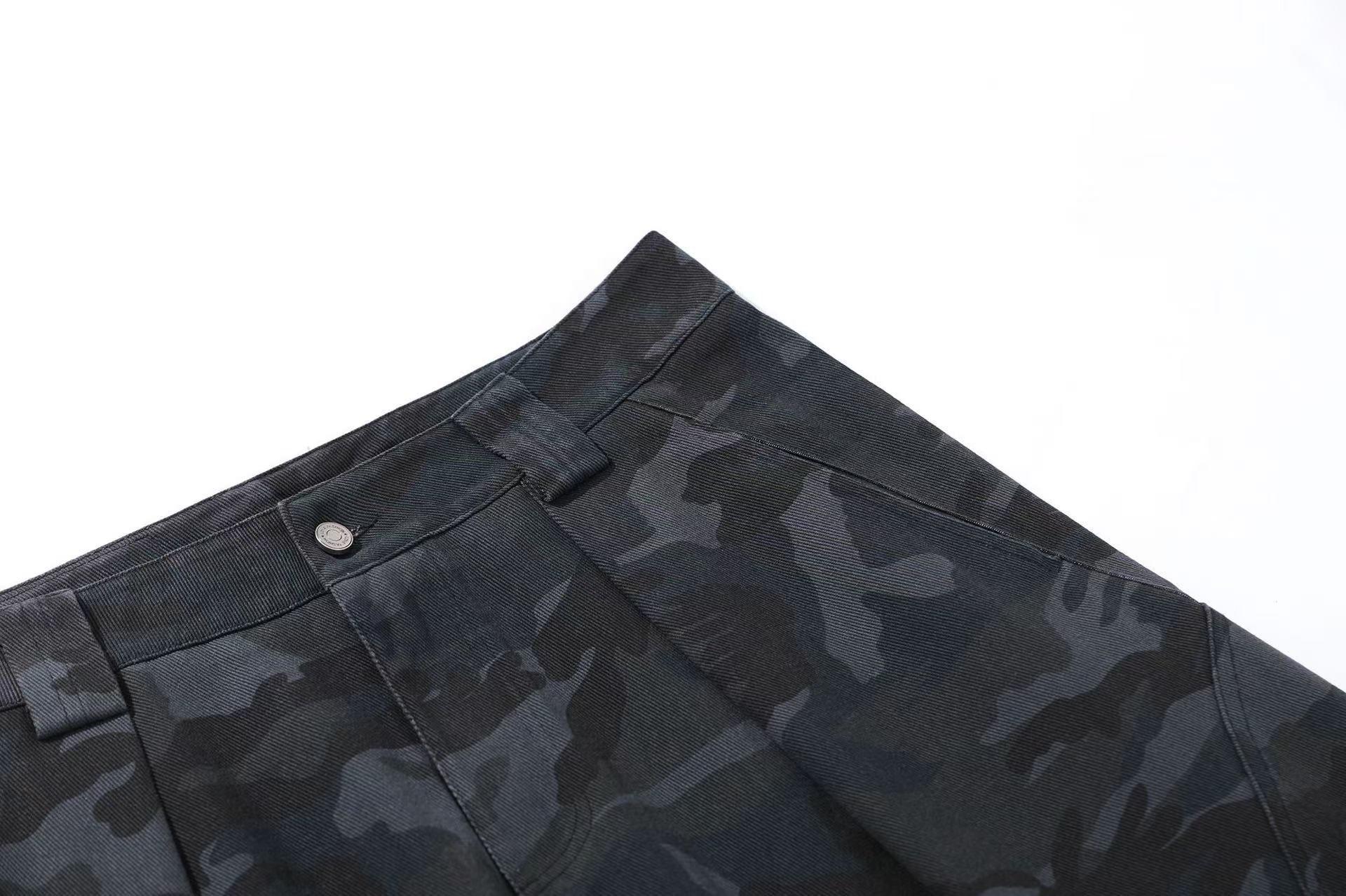 Camo Wide-Leg Cargo Pants