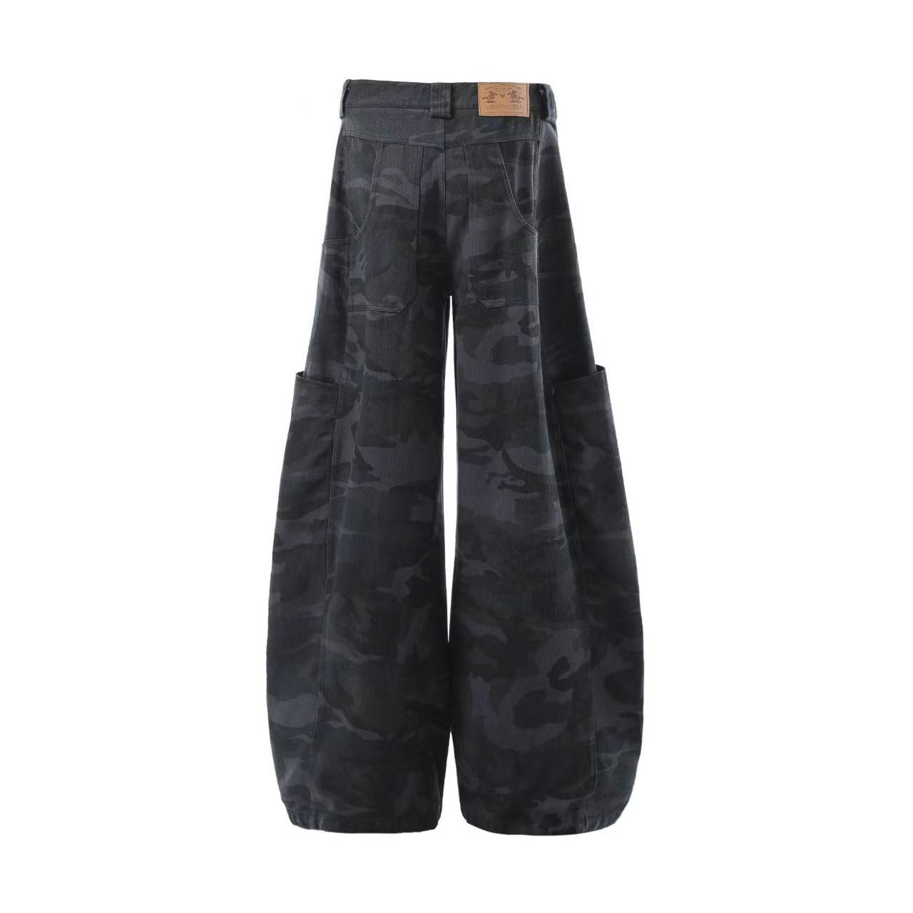 Camo Wide-Leg Cargo Pants