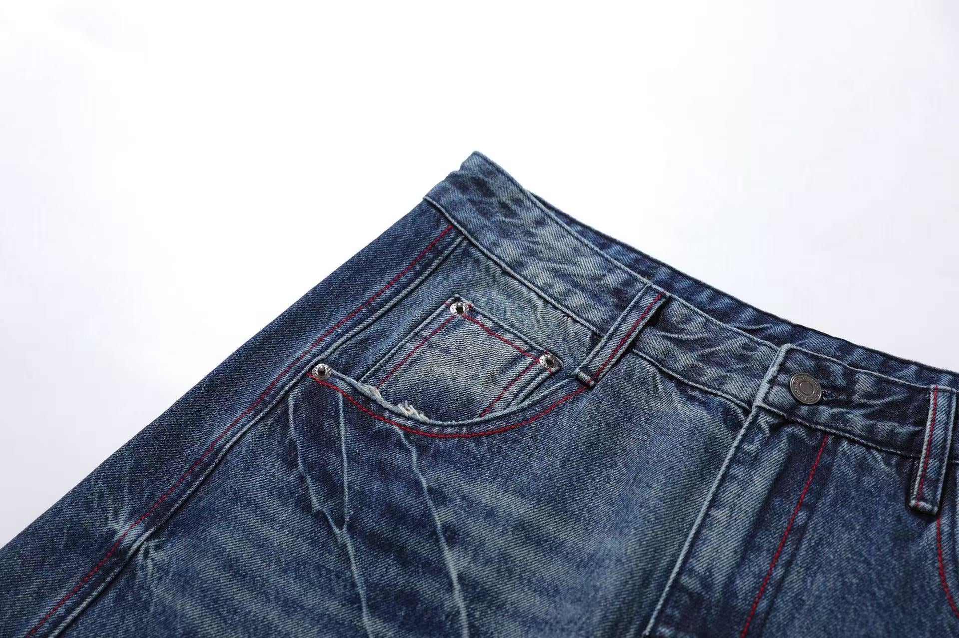 Distressed Wide-Leg Baggy Jeans