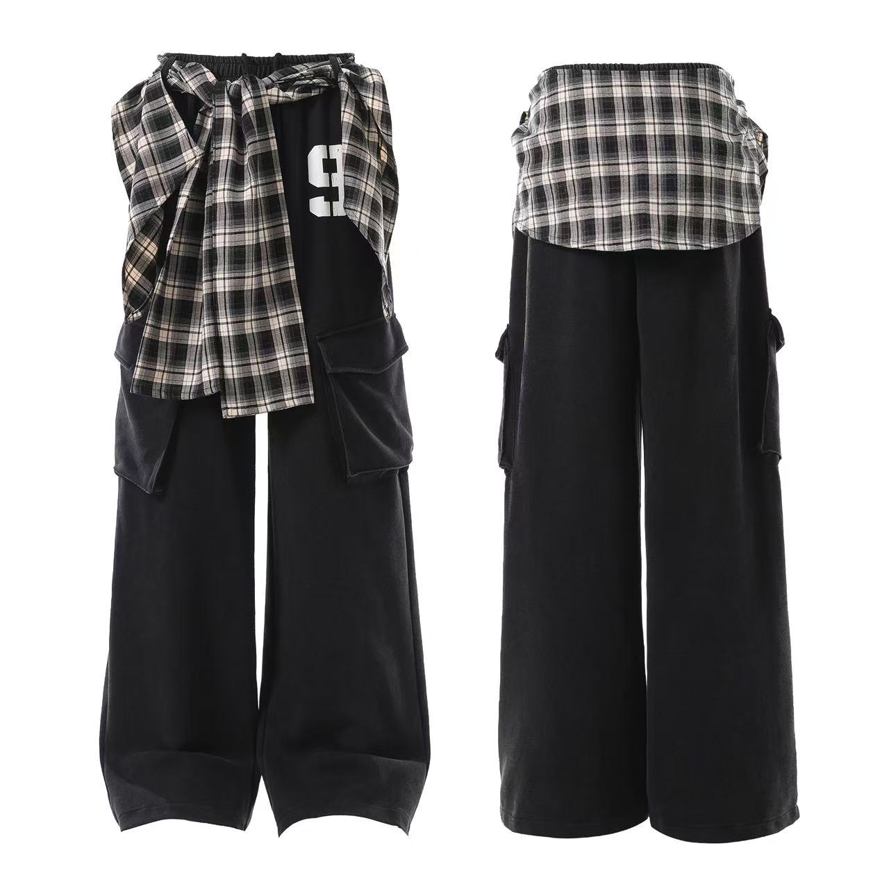 Streetwear Panel Wide-Leg Sweatpants