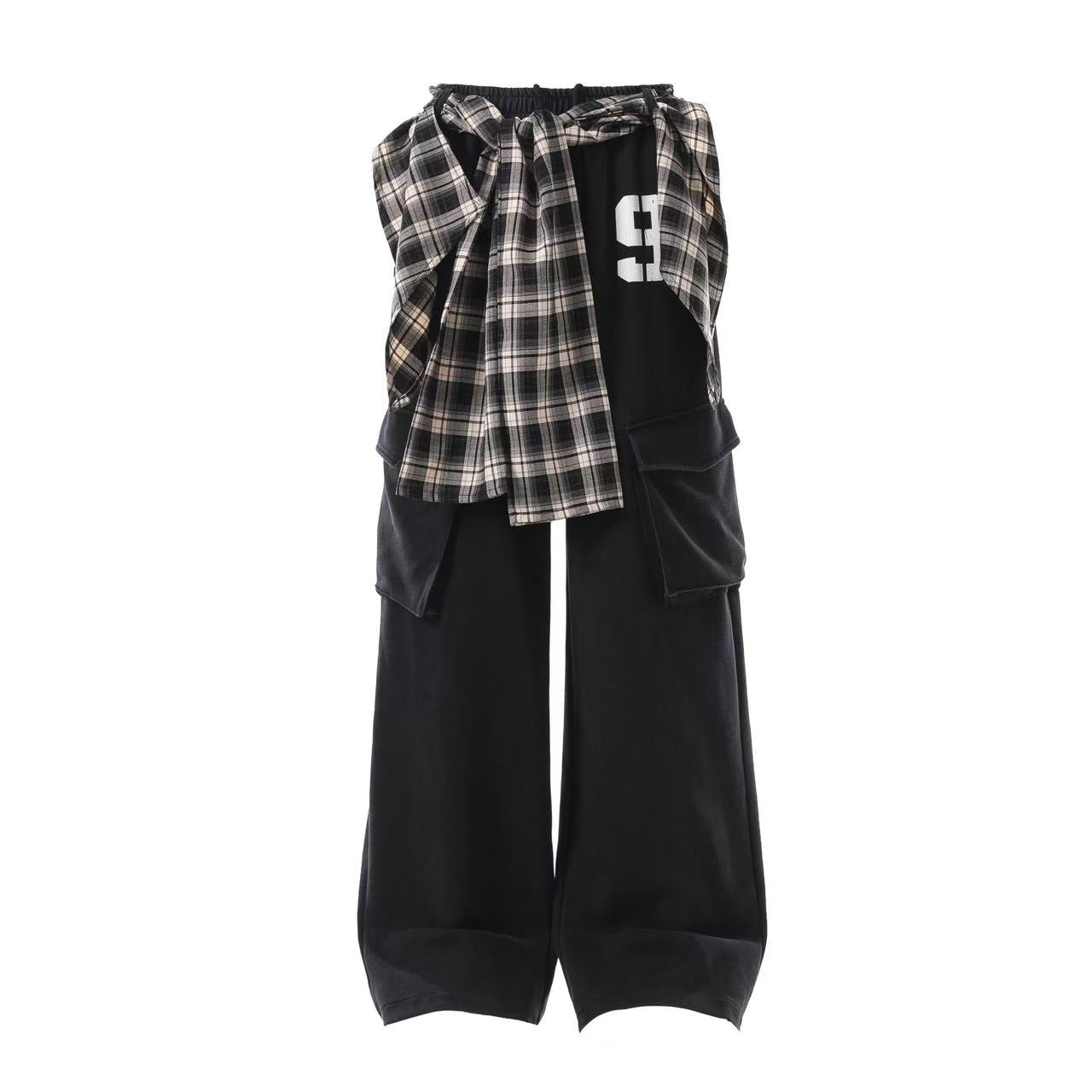 Streetwear Panel Wide-Leg Sweatpants