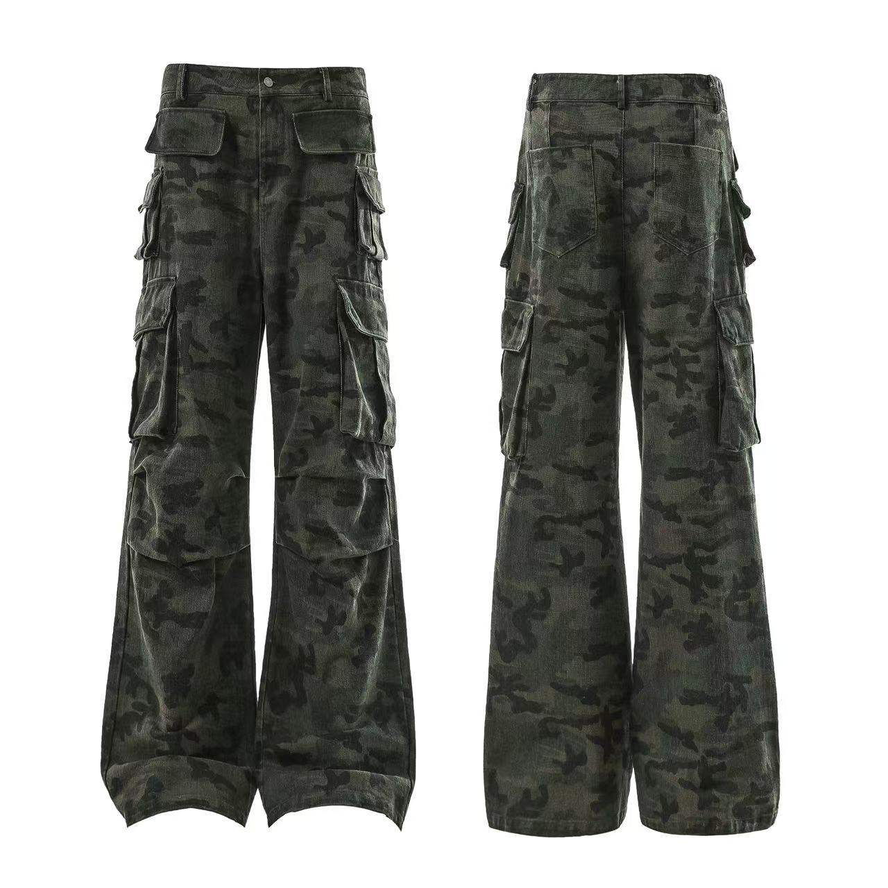 Multi-Pocket Camo Cargo Pants