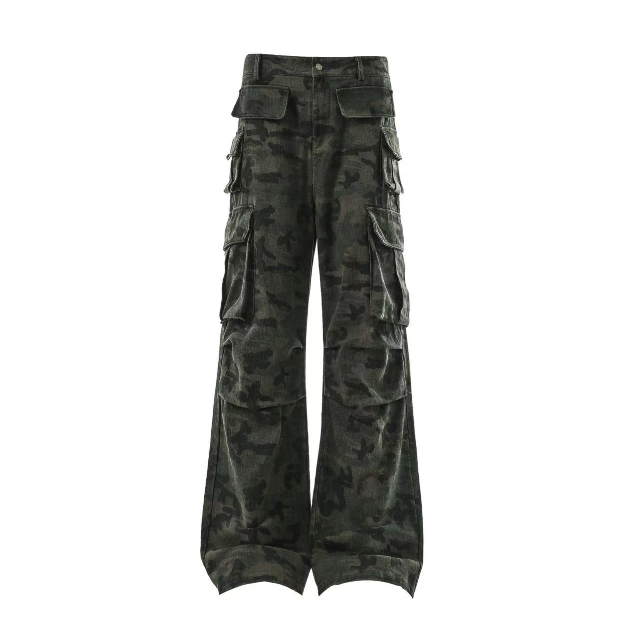 Multi-Pocket Camo Cargo Pants
