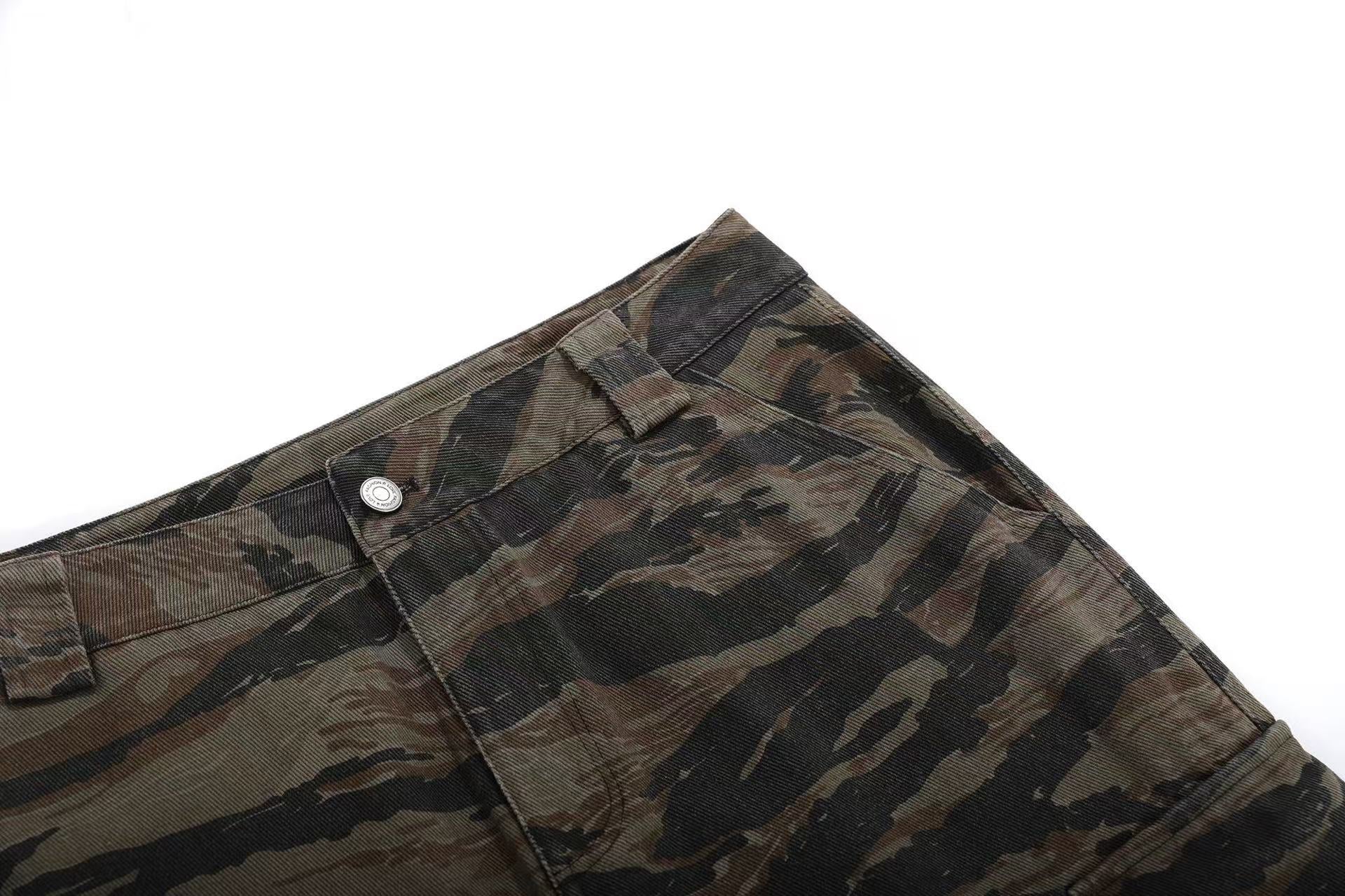 Camo Wide-Leg Cargo Pants