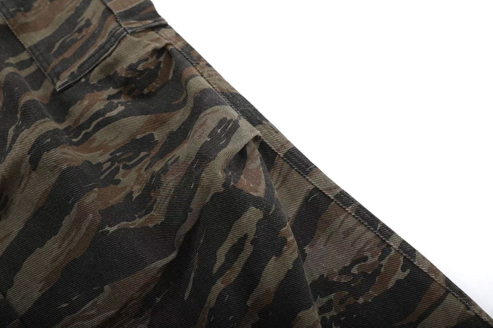 Camo Wide-Leg Cargo Pants