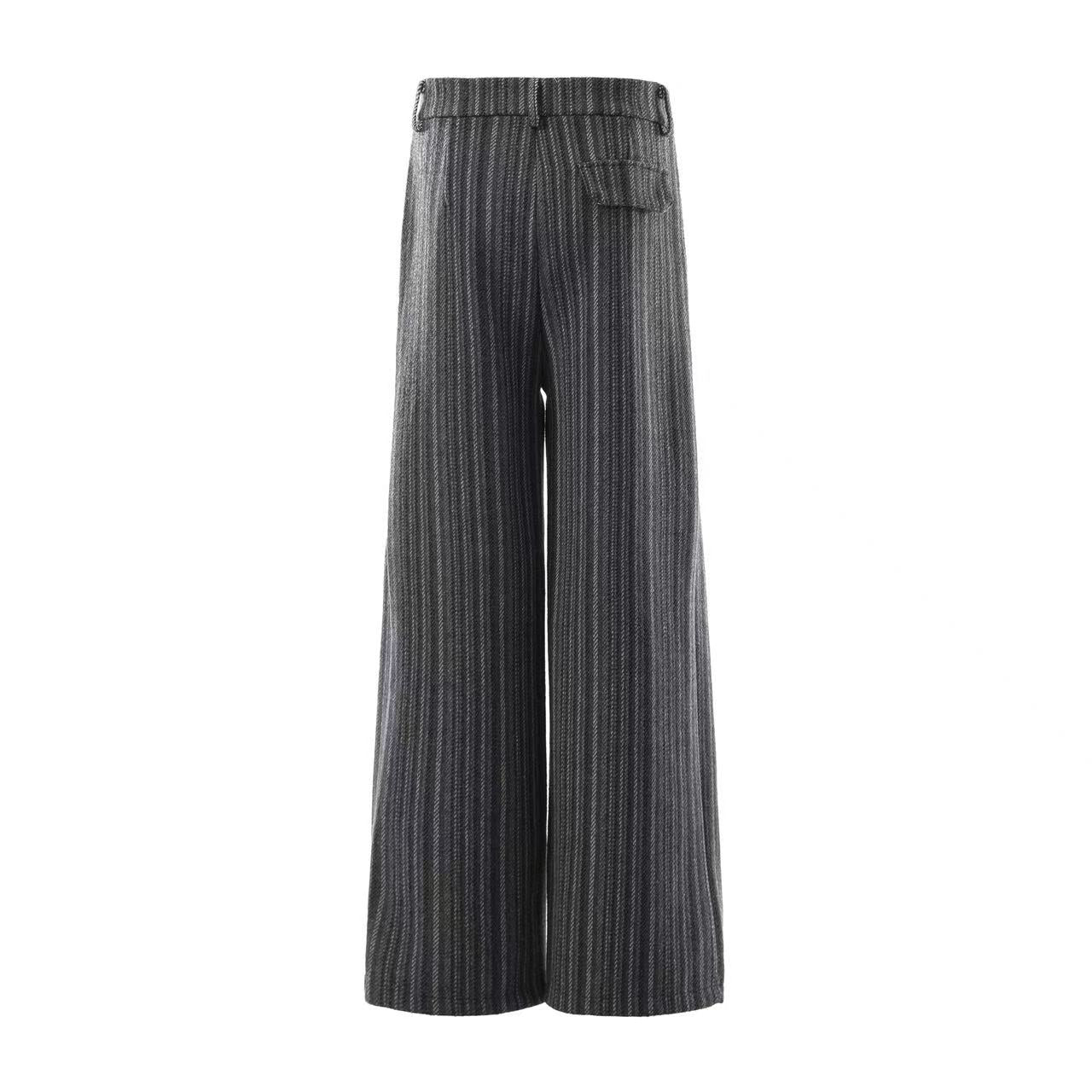 Striped Casual Wide-Leg Suit Pants