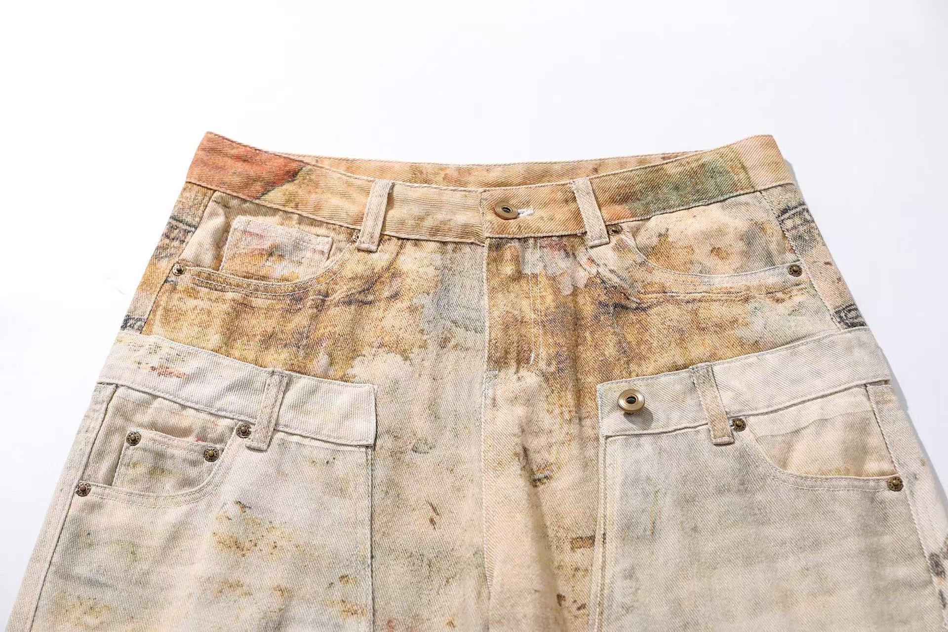 Distressed Wide-Leg Jeans