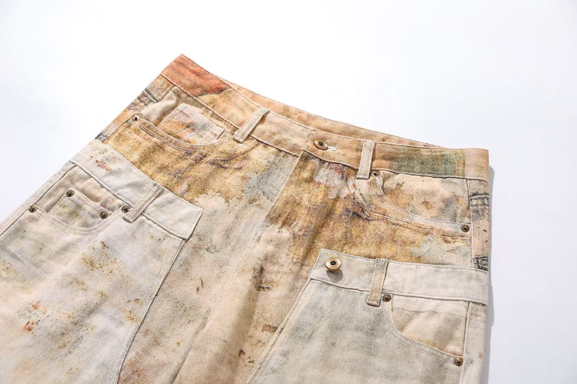 Distressed Wide-Leg Jeans