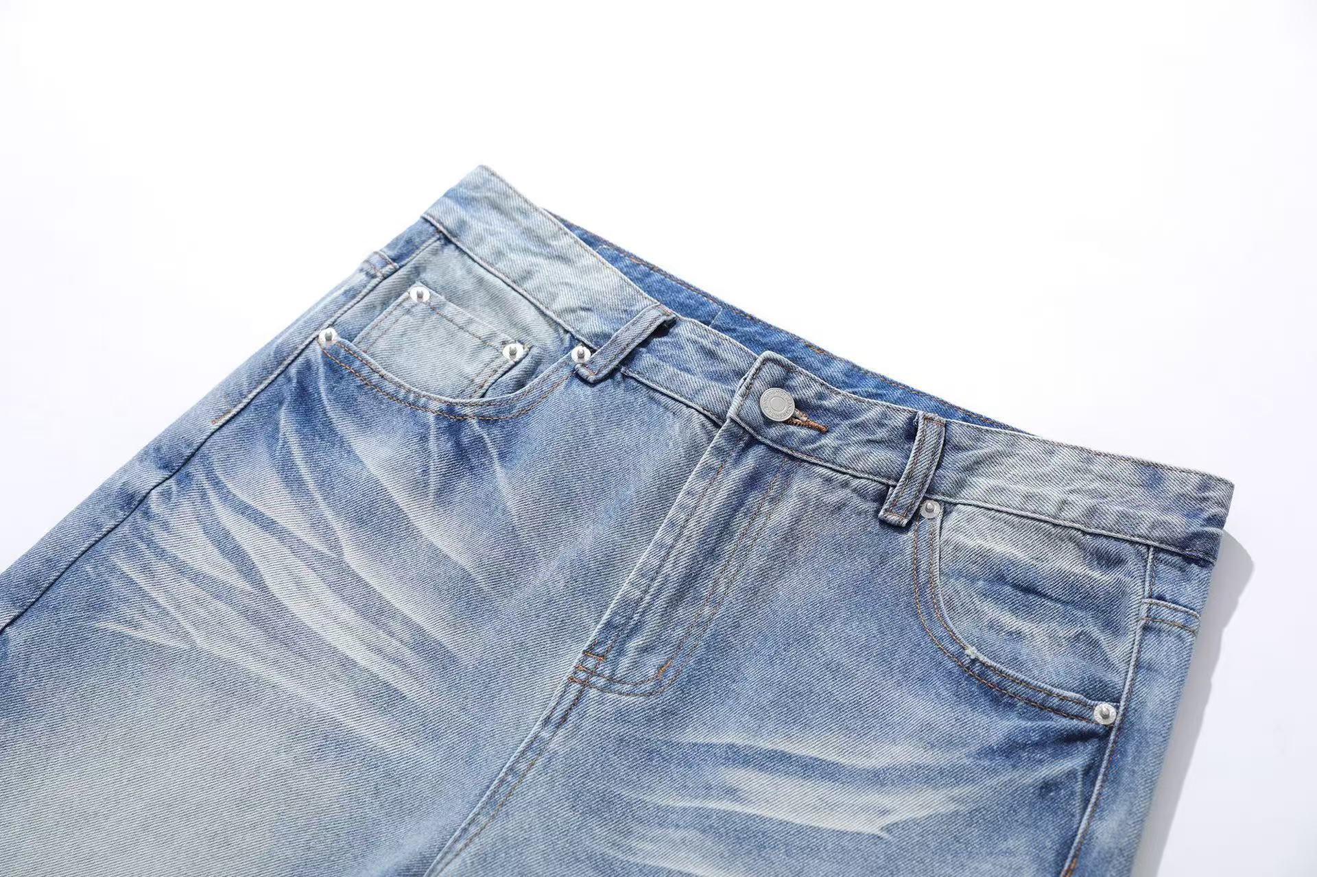 Washed Straight-Leg Jeans