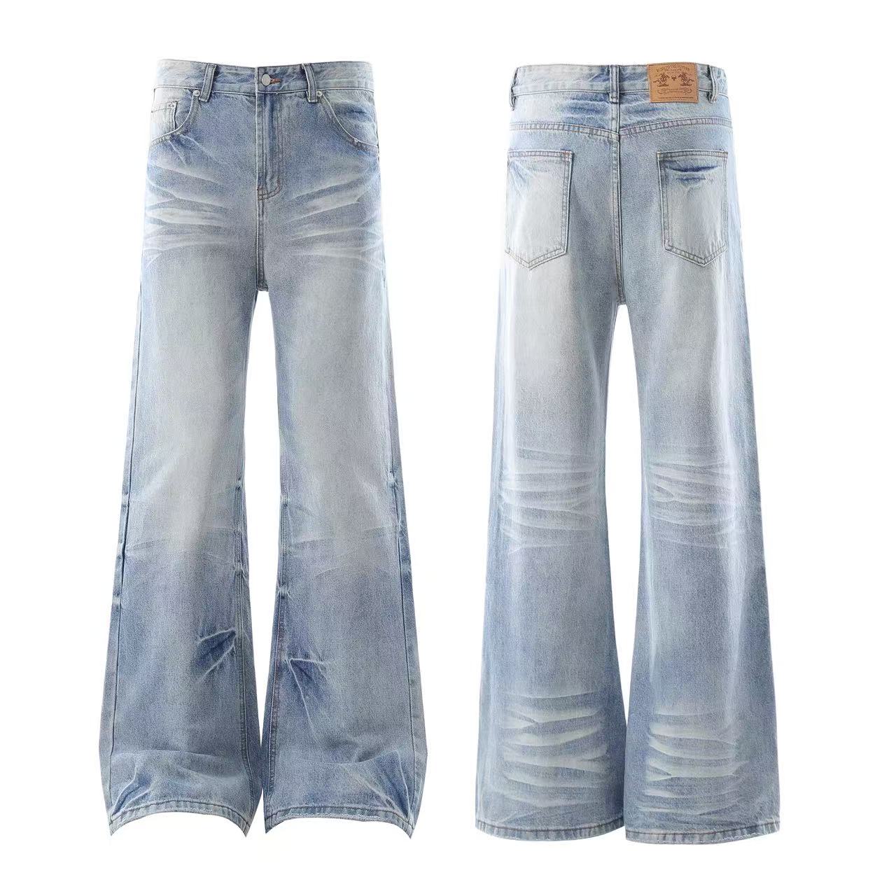 Washed Straight-Leg Jeans