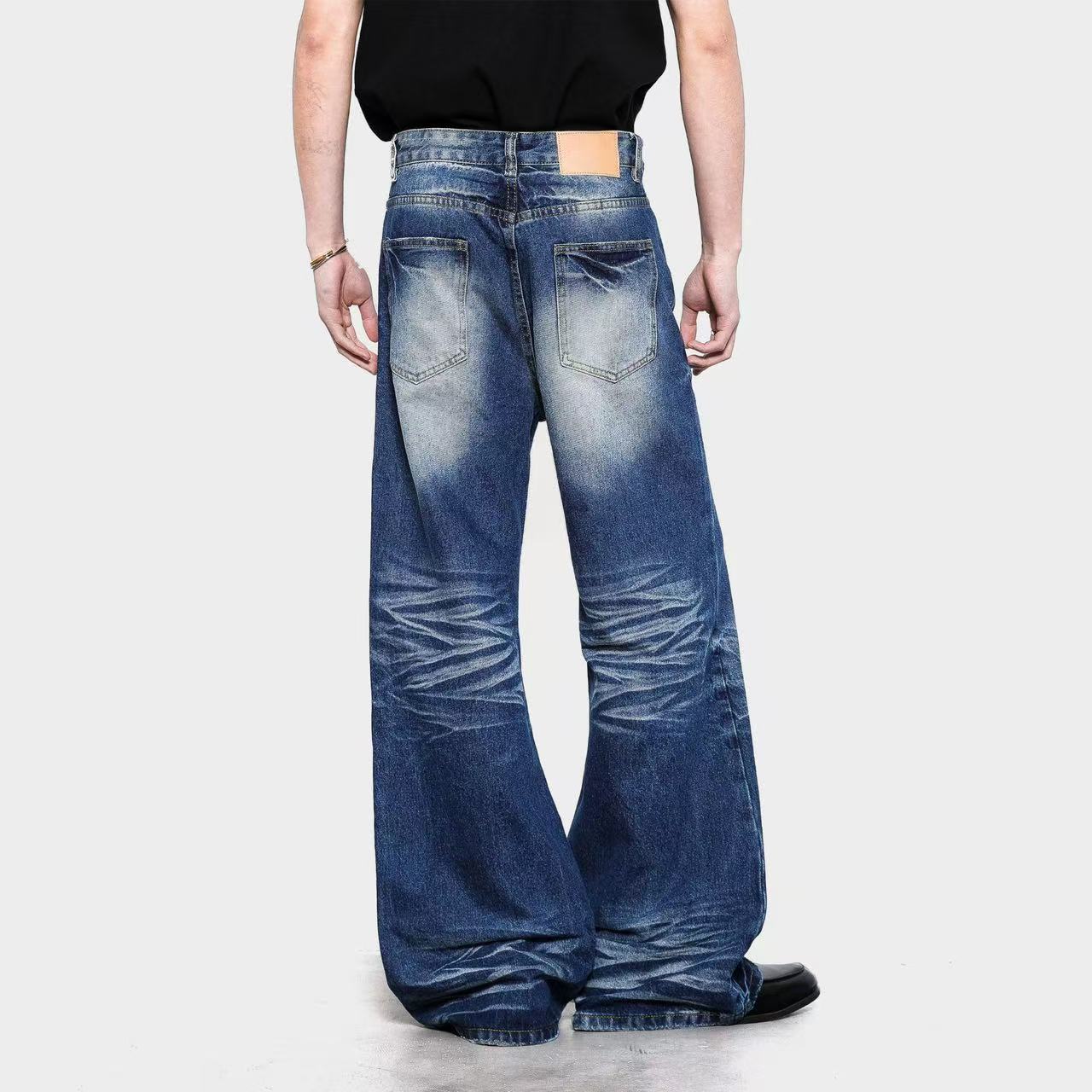 Washed Straight-Leg Jeans