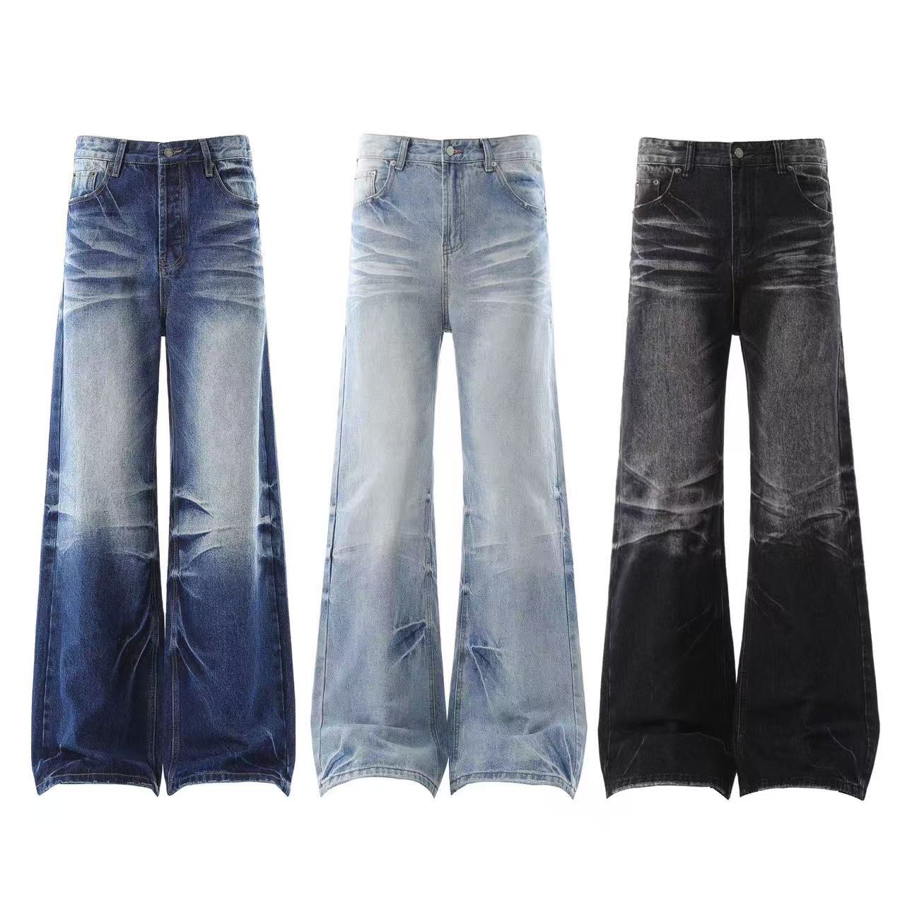 Washed Straight-Leg Jeans