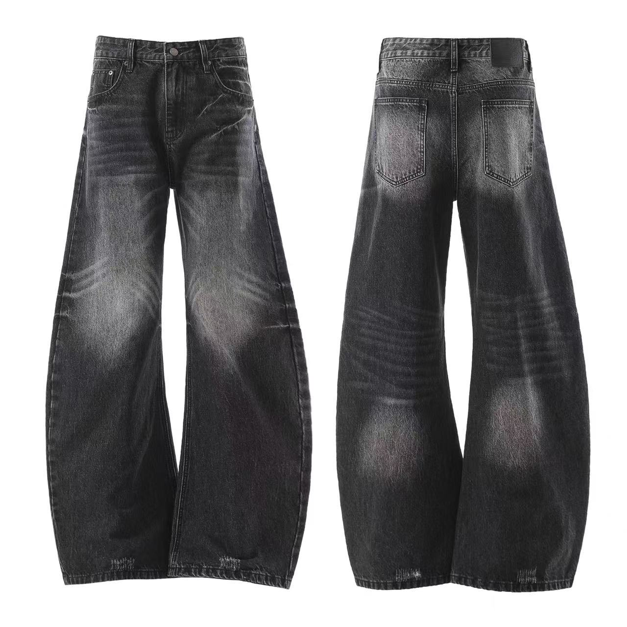 Washed Wide-Leg Scythe Jeans