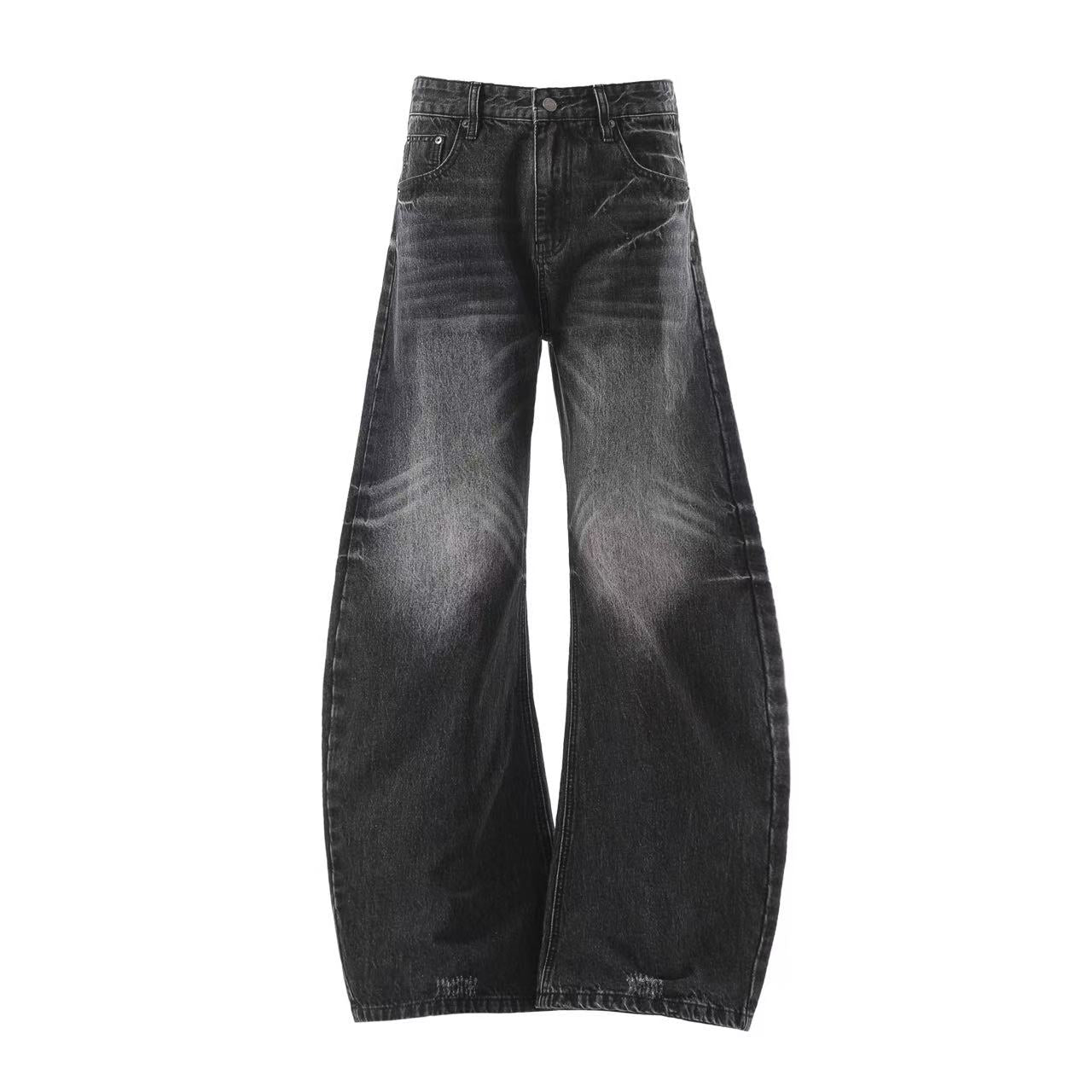 Washed Wide-Leg Scythe Jeans
