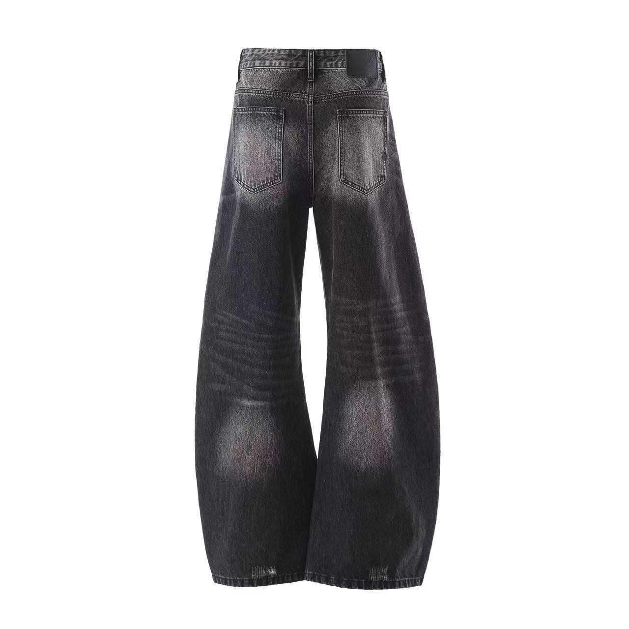 Washed Wide-Leg Scythe Jeans