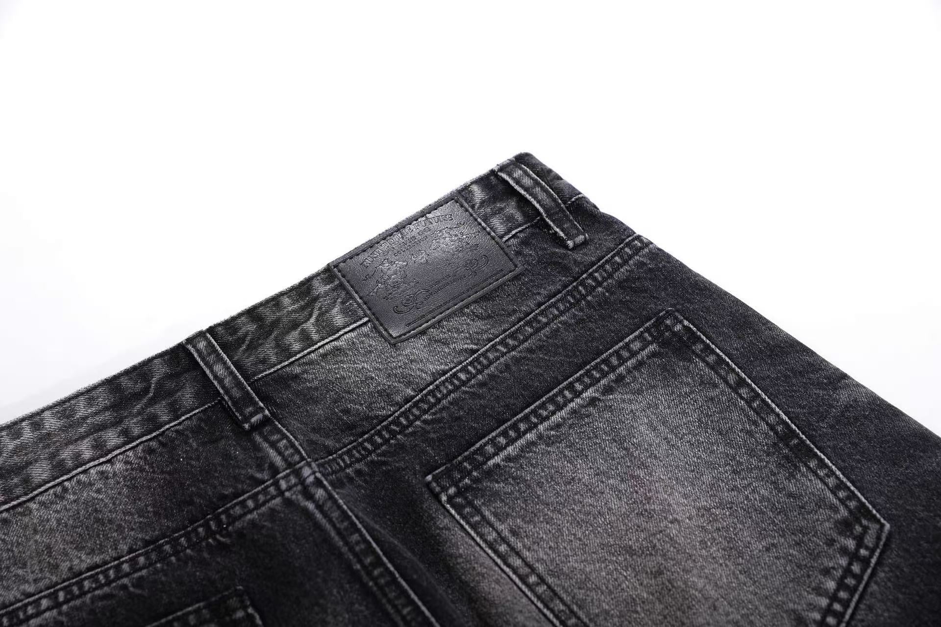 Washed Wide-Leg Scythe Jeans