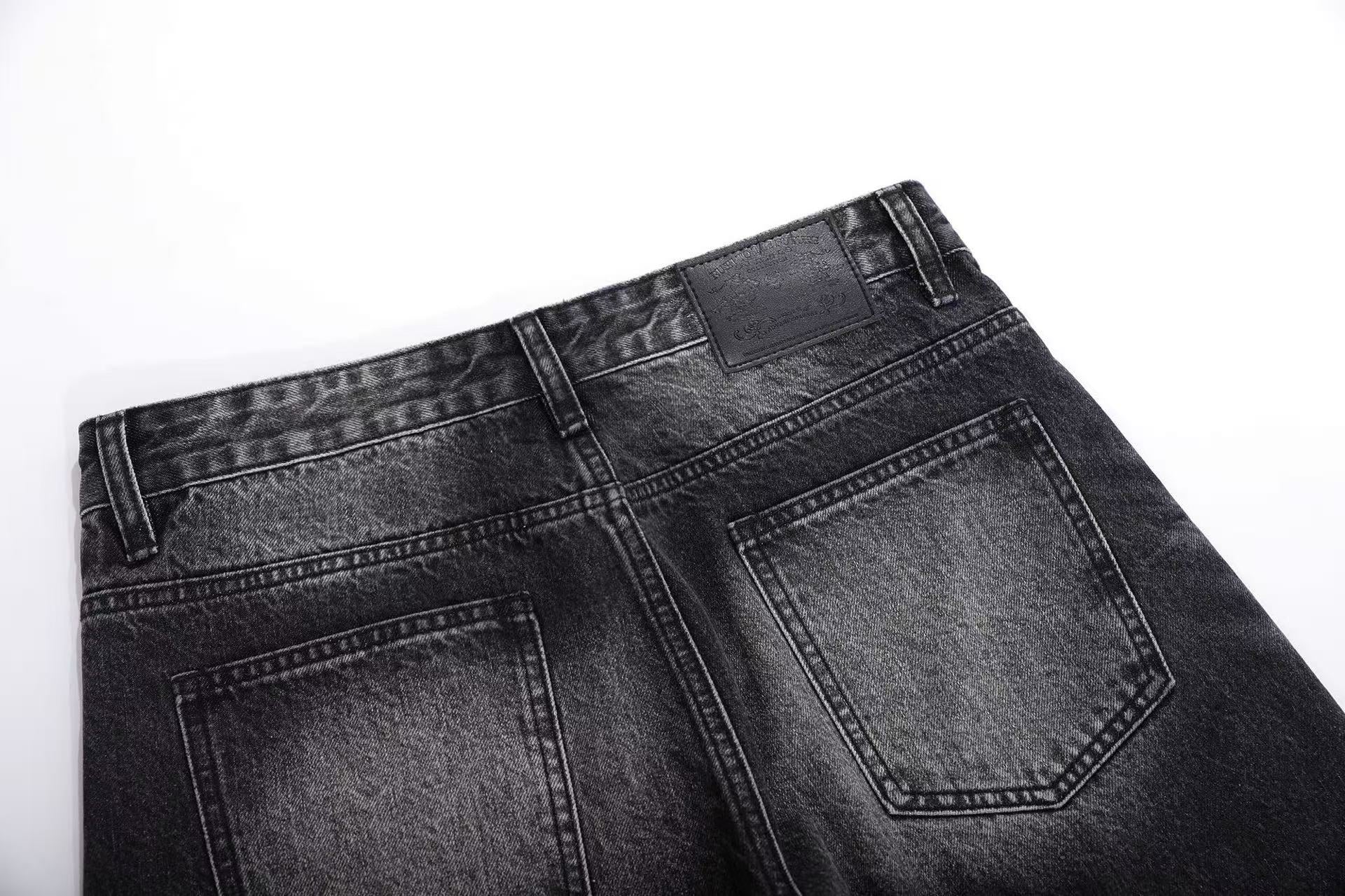 Washed Wide-Leg Scythe Jeans