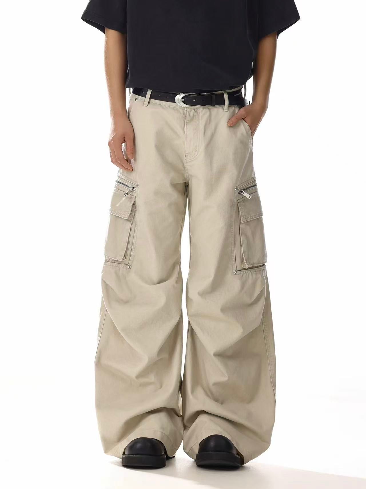 Wide-Leg Baggy Cargo Pants