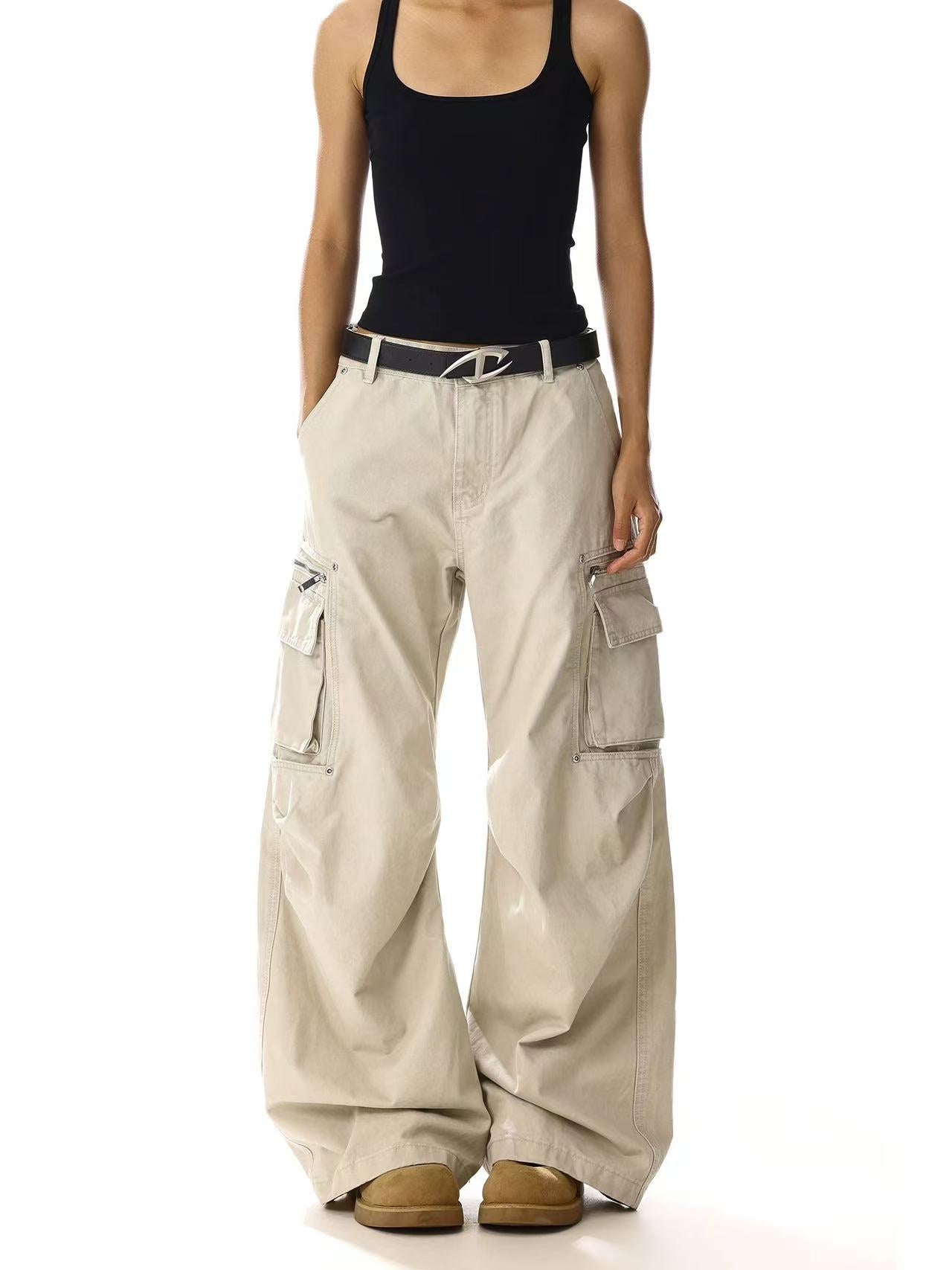 Wide-Leg Baggy Cargo Pants