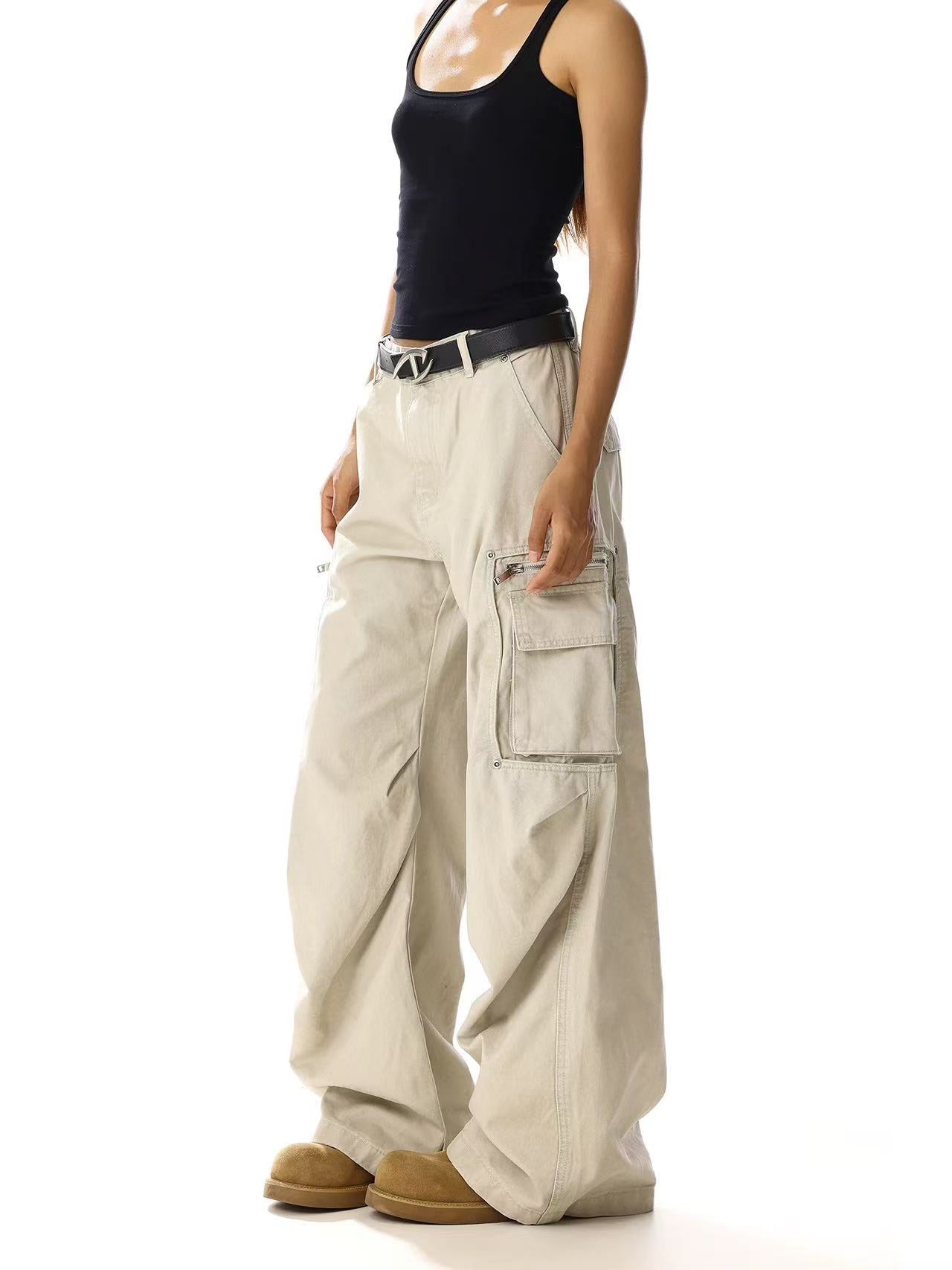 Wide-Leg Baggy Cargo Pants