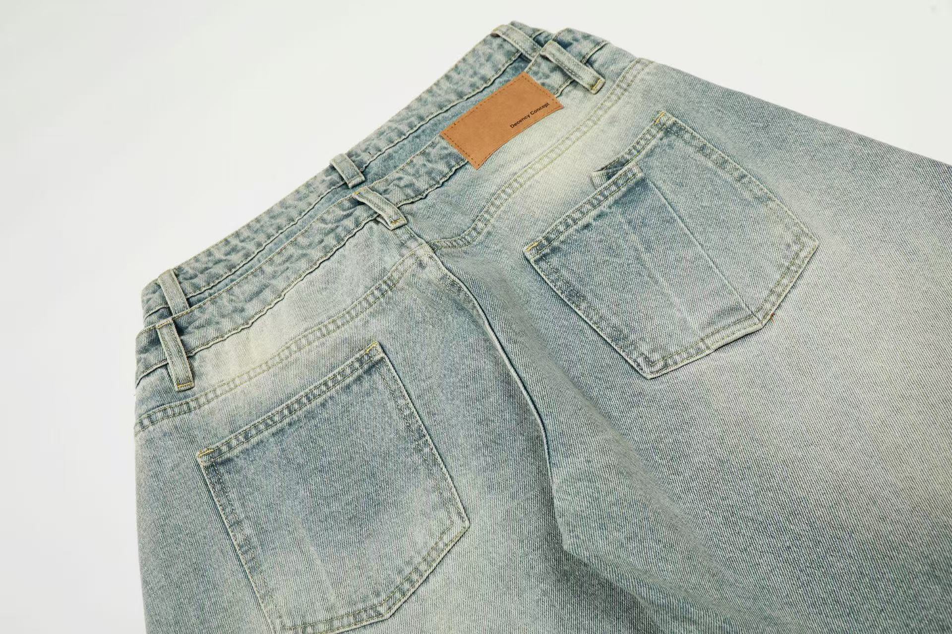 Retro Washed Wide-Leg Baggy Jeans