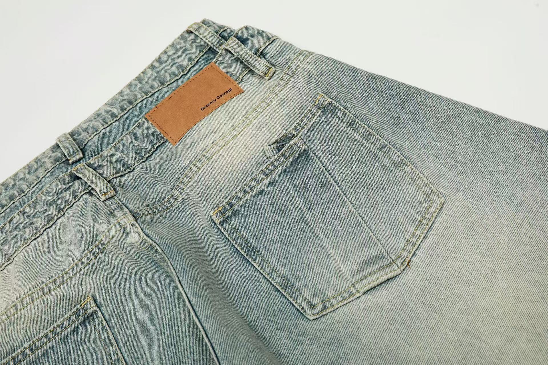 Retro Washed Wide-Leg Baggy Jeans