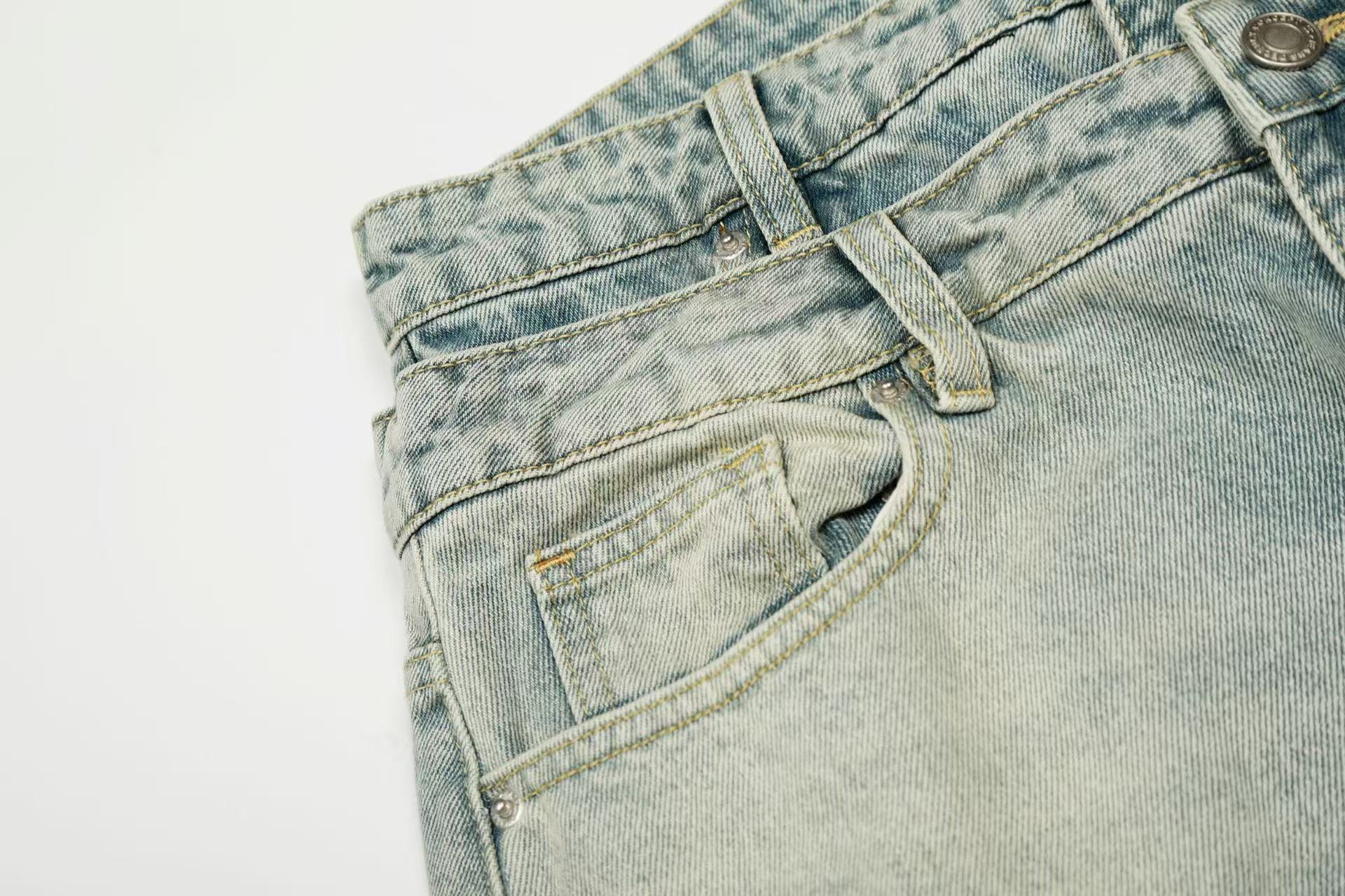 Retro Washed Wide-Leg Baggy Jeans