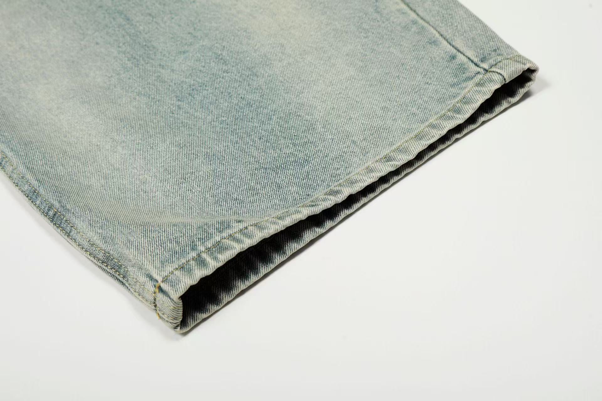 Retro Washed Wide-Leg Baggy Jeans