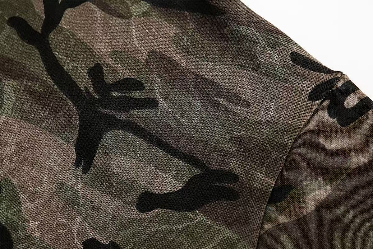 Street Style Camo Zip-Up Hoodie