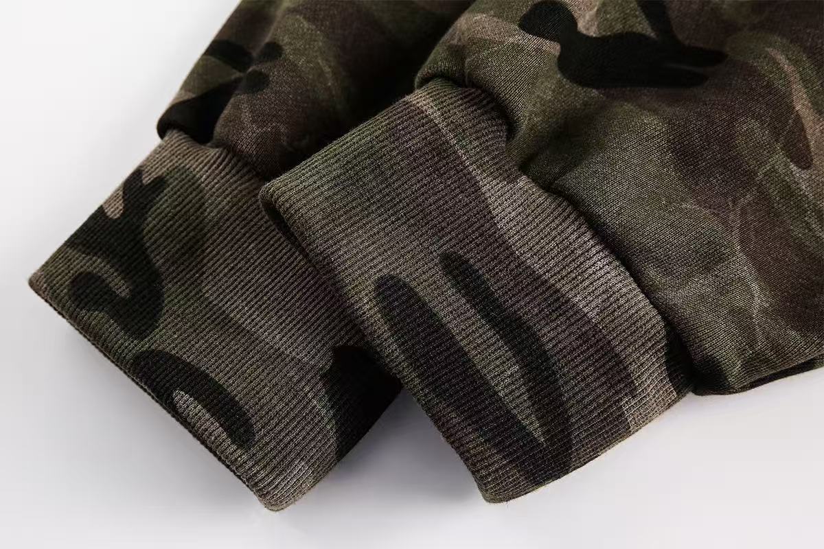 Street Style Camo Zip-Up Hoodie