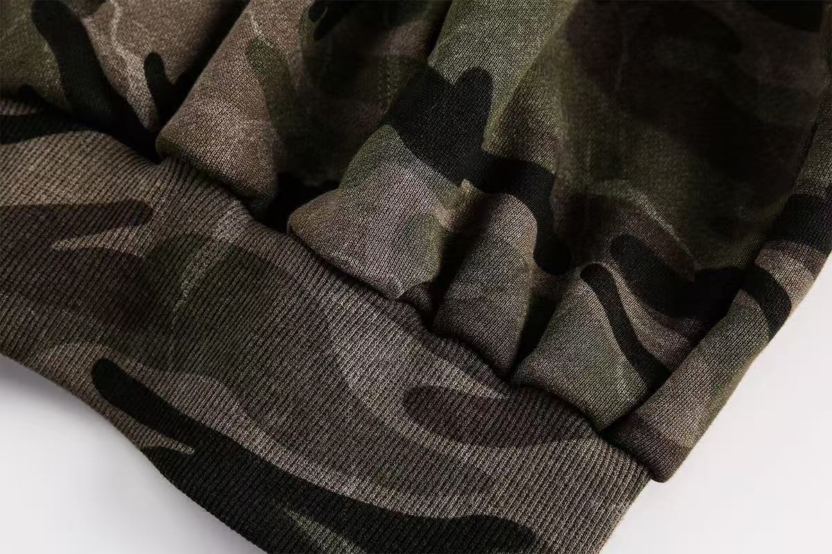 Street Style Camo Zip-Up Hoodie