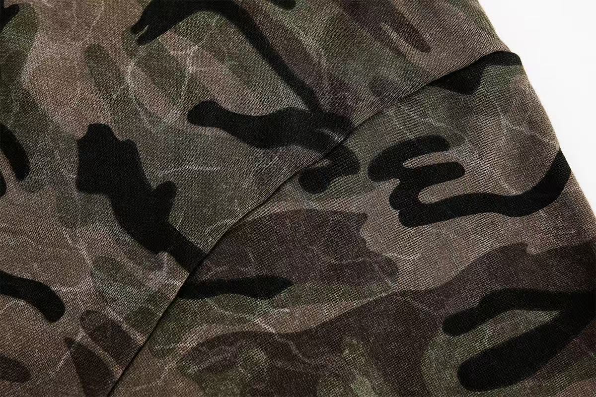 Street Style Camo Zip-Up Hoodie
