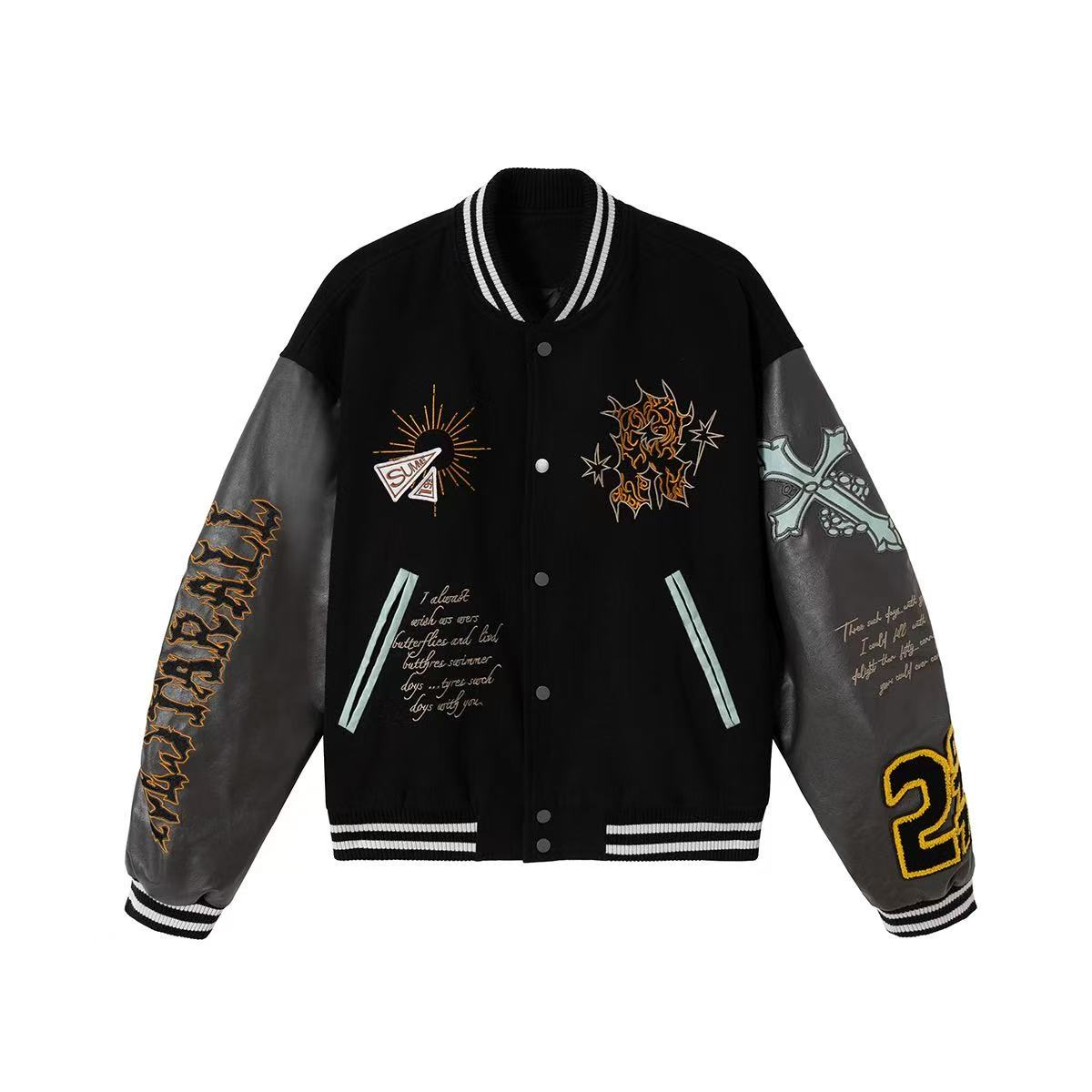 Vintage embroidered baseball jacket
