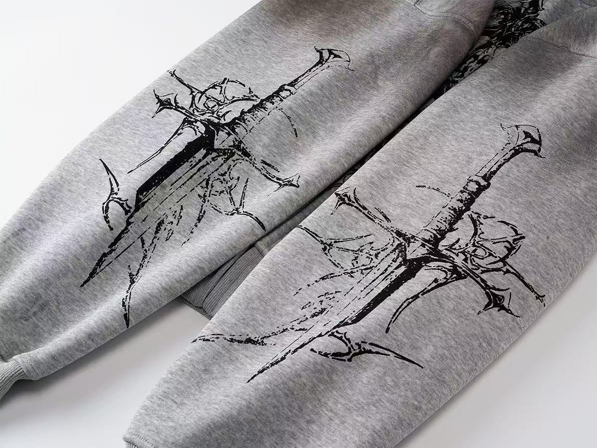 Wasteland Style Dirty Washed Zip-Up Hoodie