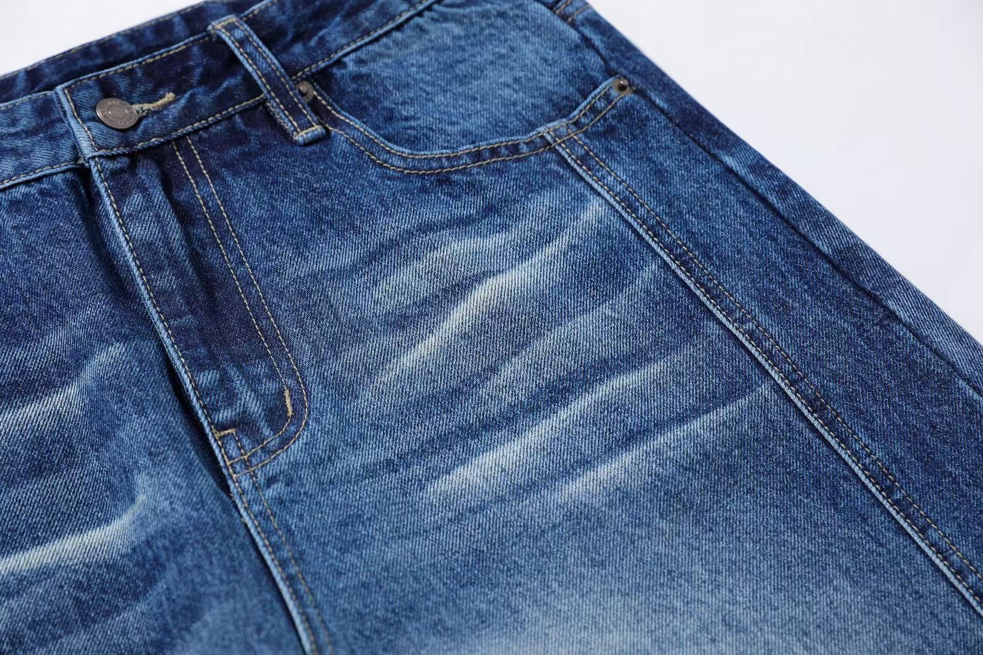 Washed Cleanfit Wide-Leg Baggy Jeans