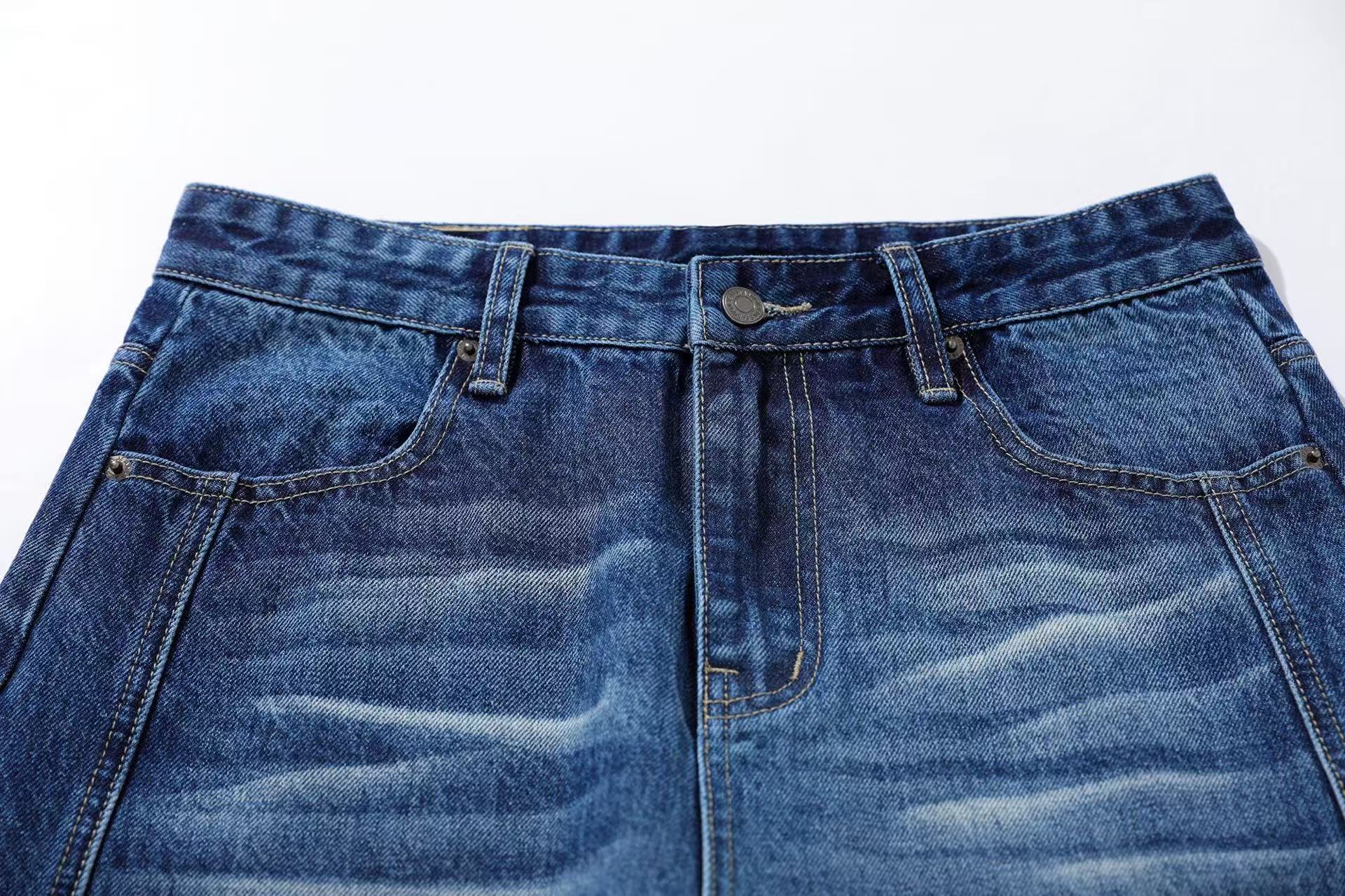Washed Cleanfit Wide-Leg Baggy Jeans