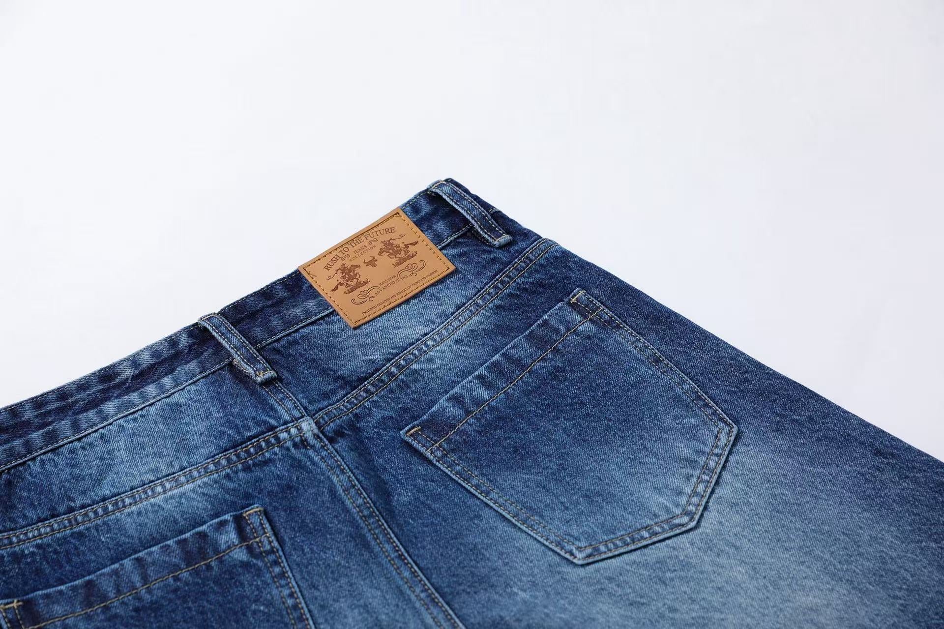 Washed Cleanfit Wide-Leg Baggy Jeans