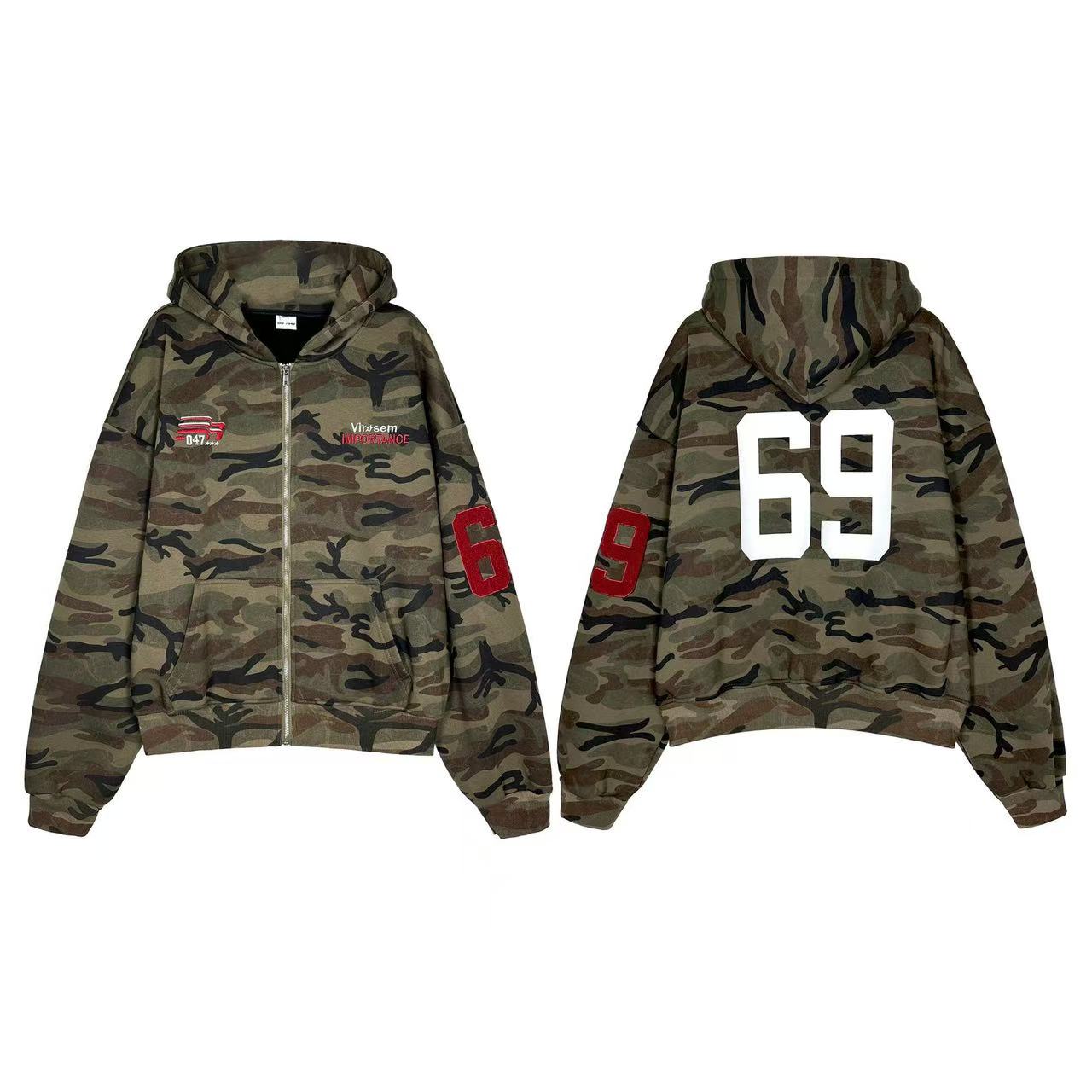 Street Style Camo Zip-Up Hoodie