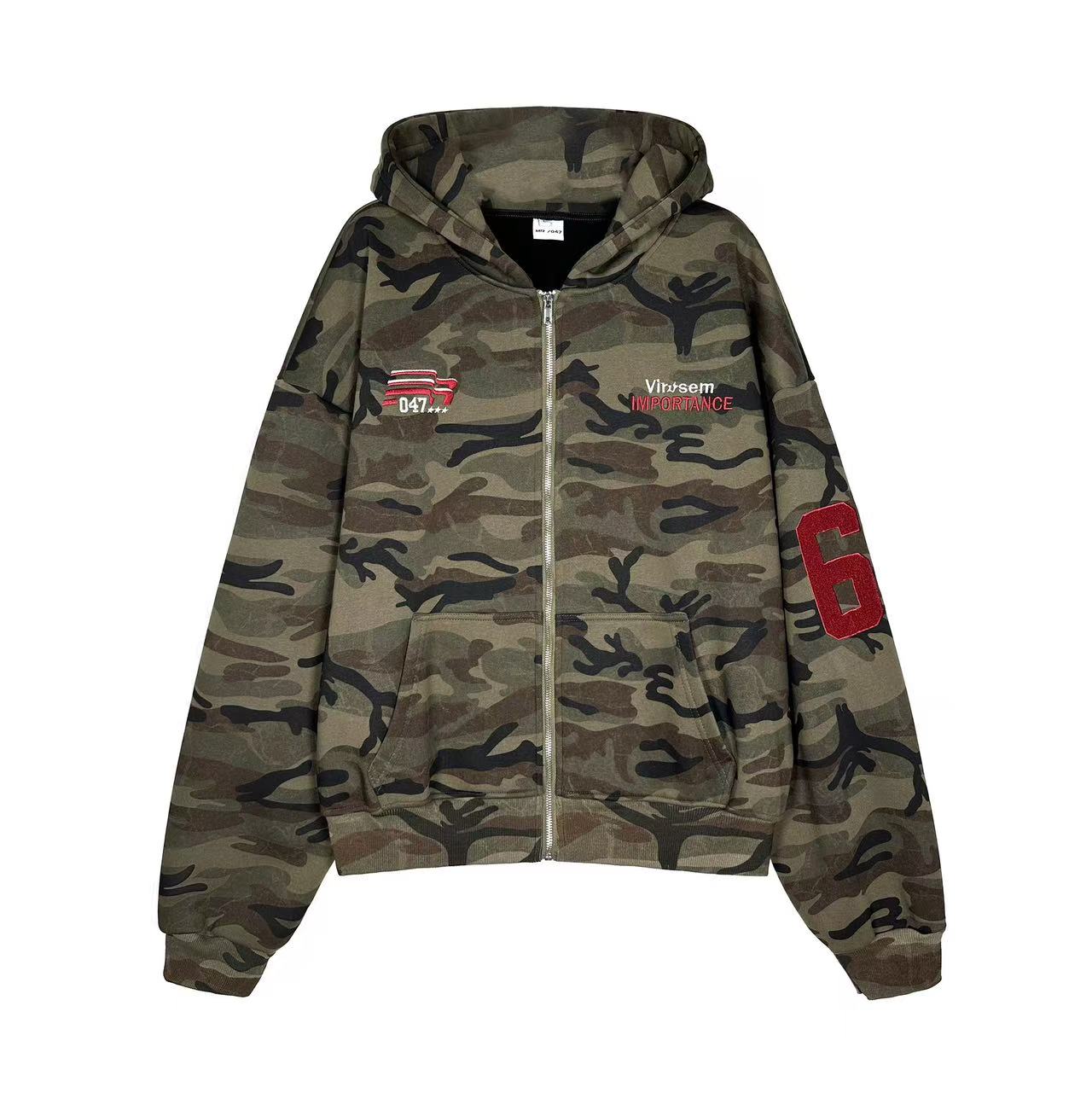 Street Style Camo Zip-Up Hoodie