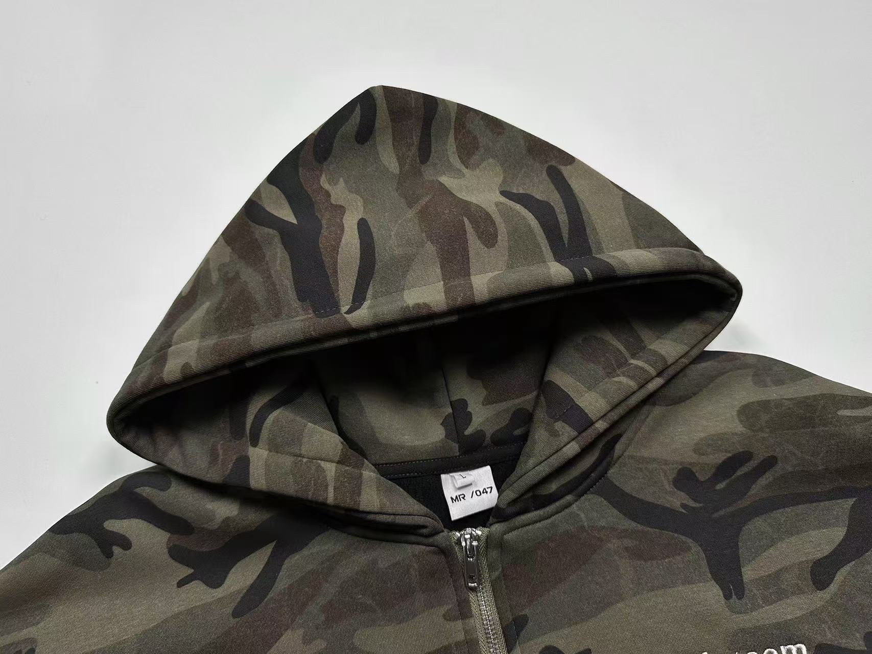Street Style Camo Zip-Up Hoodie